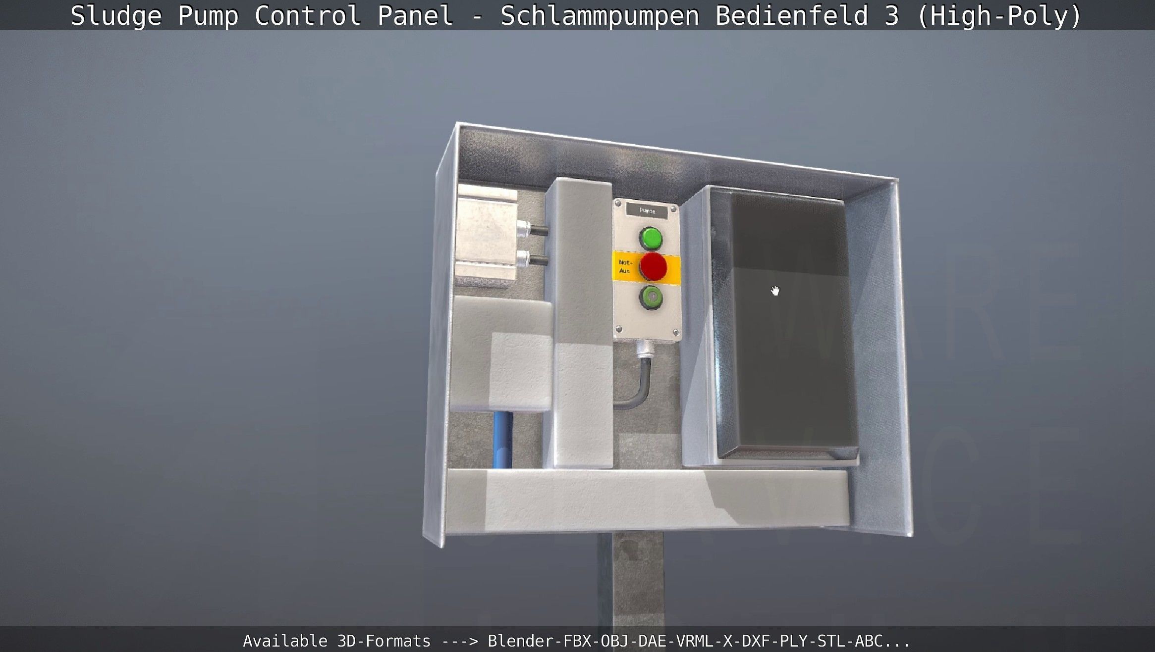 Sludge Pump Control Panel - Schlammpumpen Bedienfeld 3 High-Poly 3D model_57