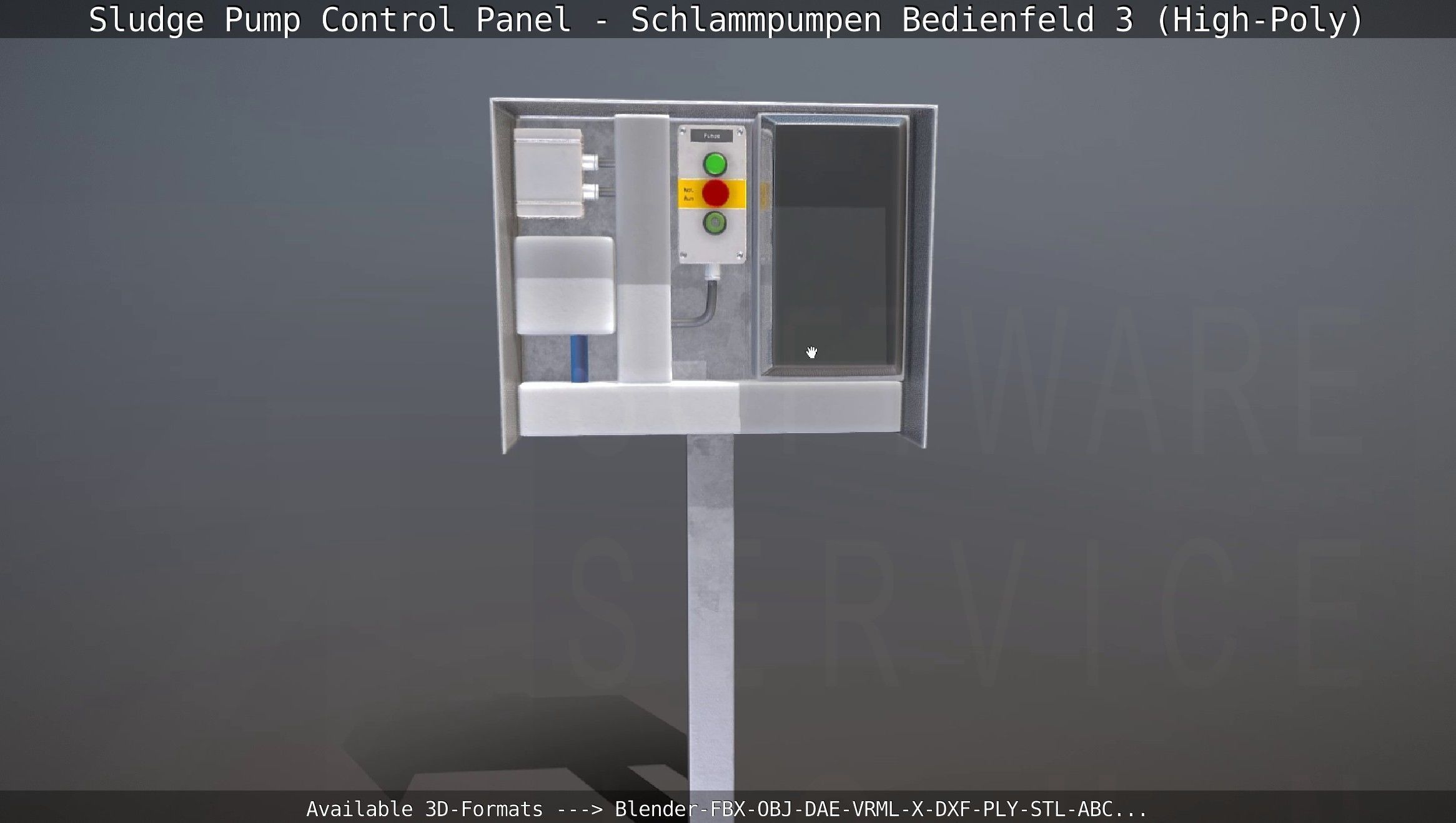 Sludge Pump Control Panel - Schlammpumpen Bedienfeld 3 High-Poly 3D model_34