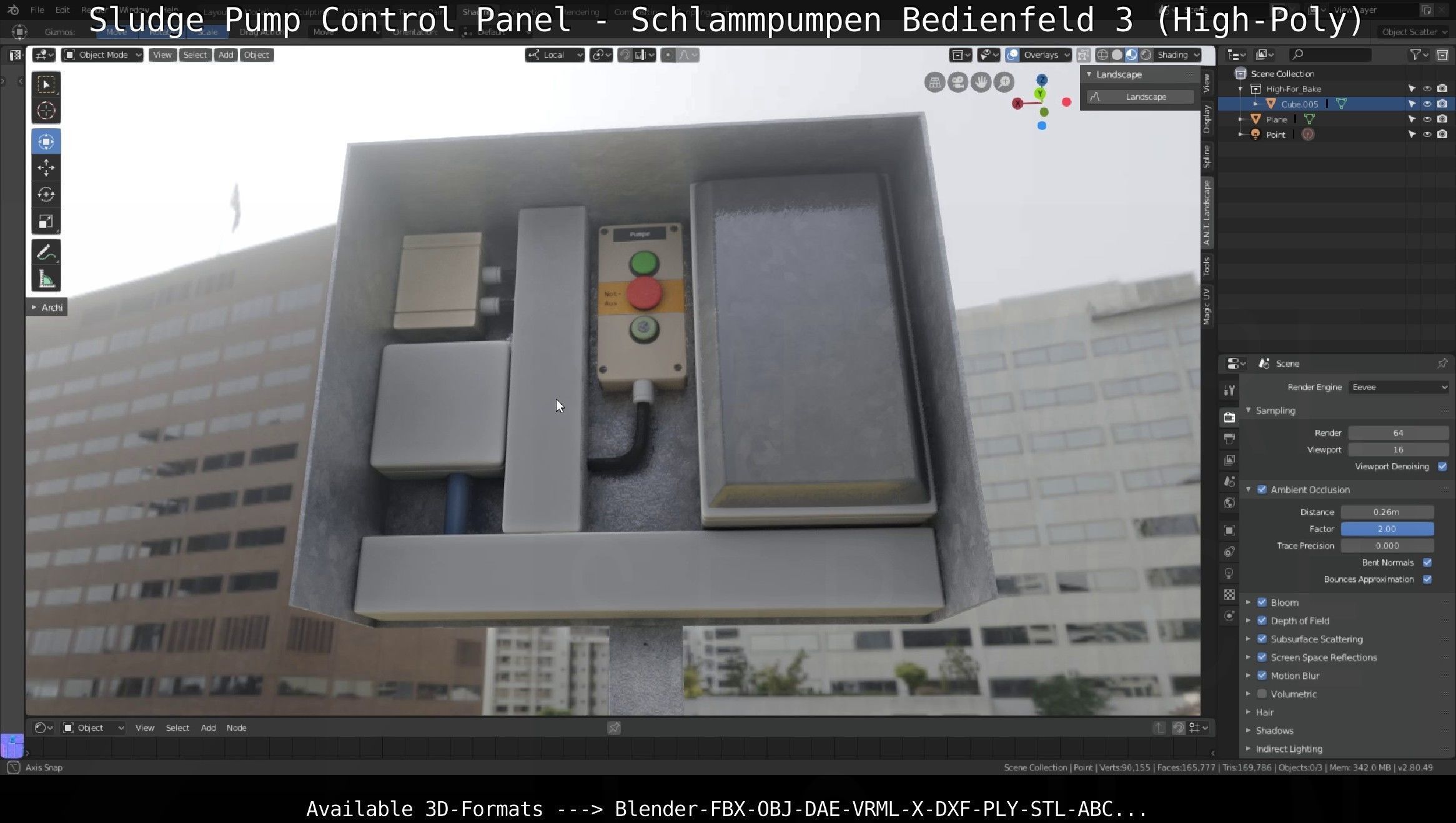 Sludge Pump Control Panel - Schlammpumpen Bedienfeld 3 High-Poly 3D model_10