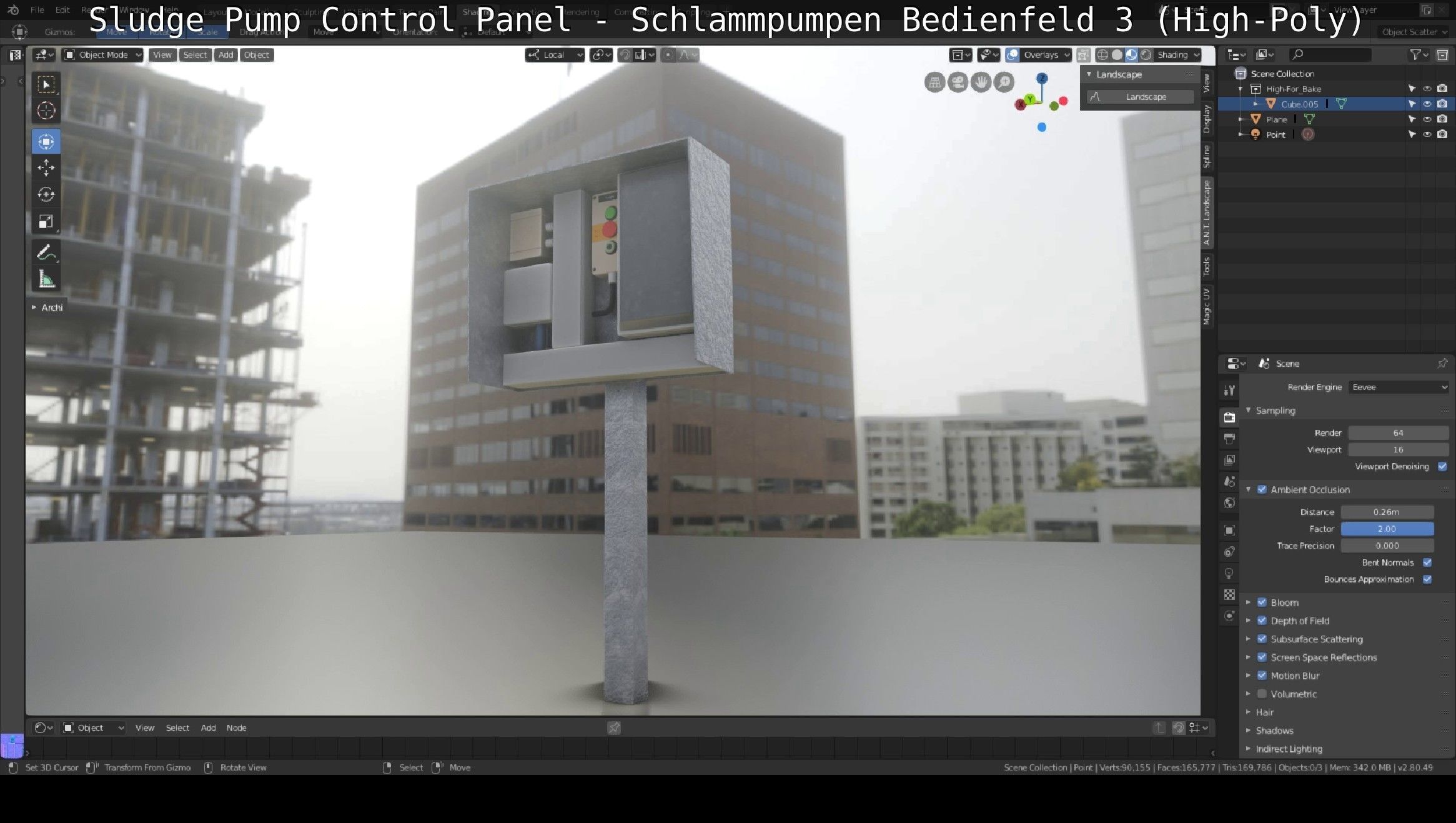 Sludge Pump Control Panel - Schlammpumpen Bedienfeld 3 High-Poly 3D model_4