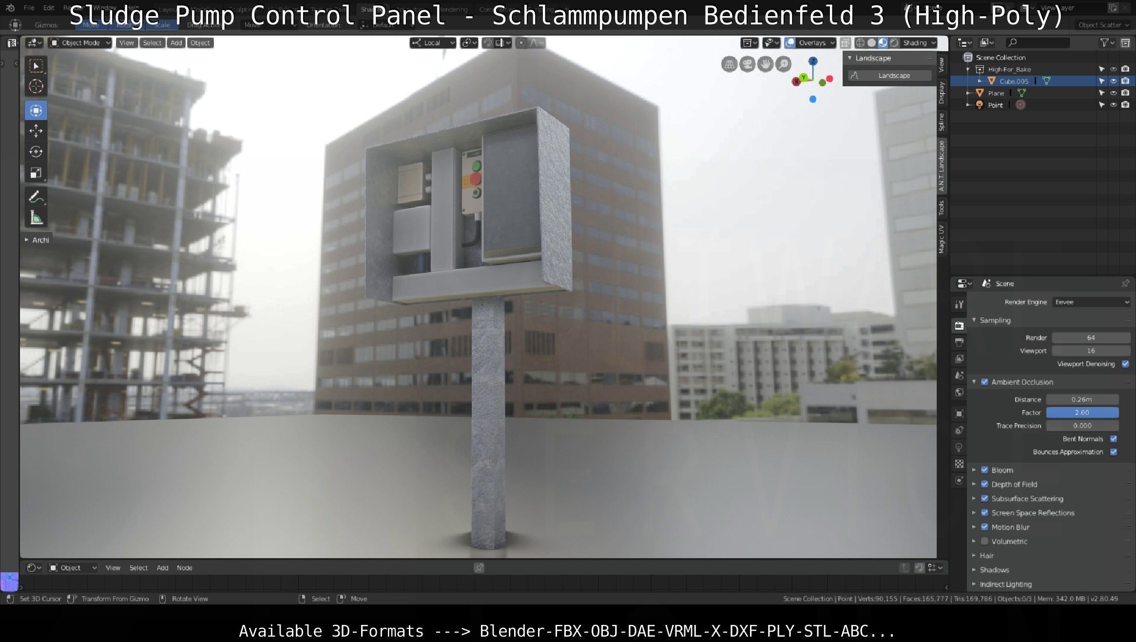 Sludge Pump Control Panel - Schlammpumpen Bedienfeld 3 High-Poly 3D model_5