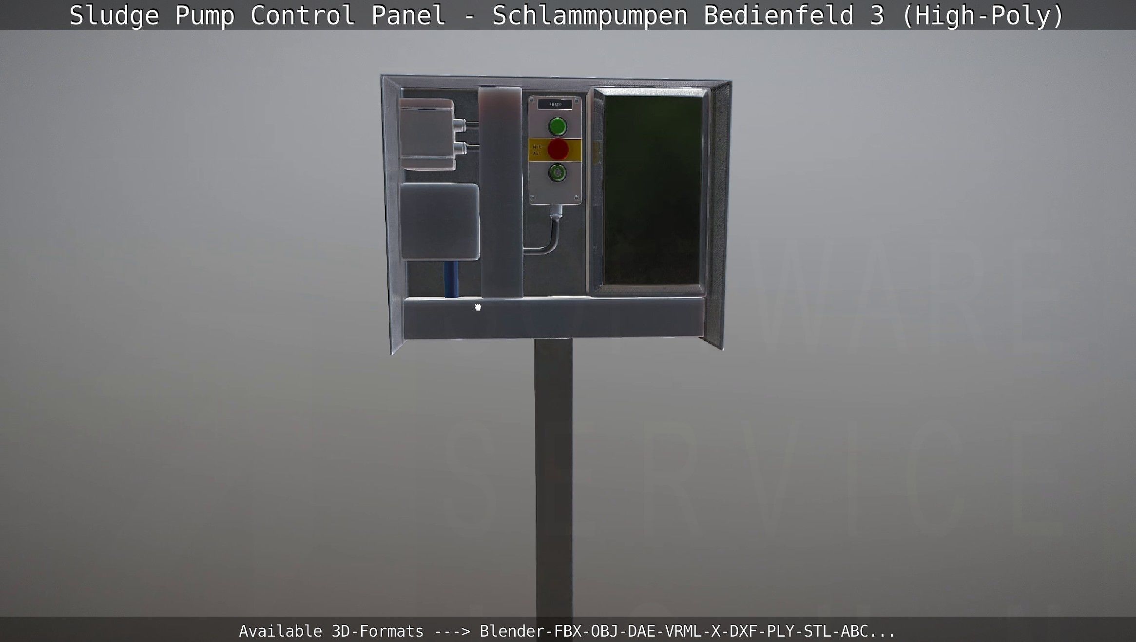 Sludge Pump Control Panel - Schlammpumpen Bedienfeld 3 High-Poly 3D model_36