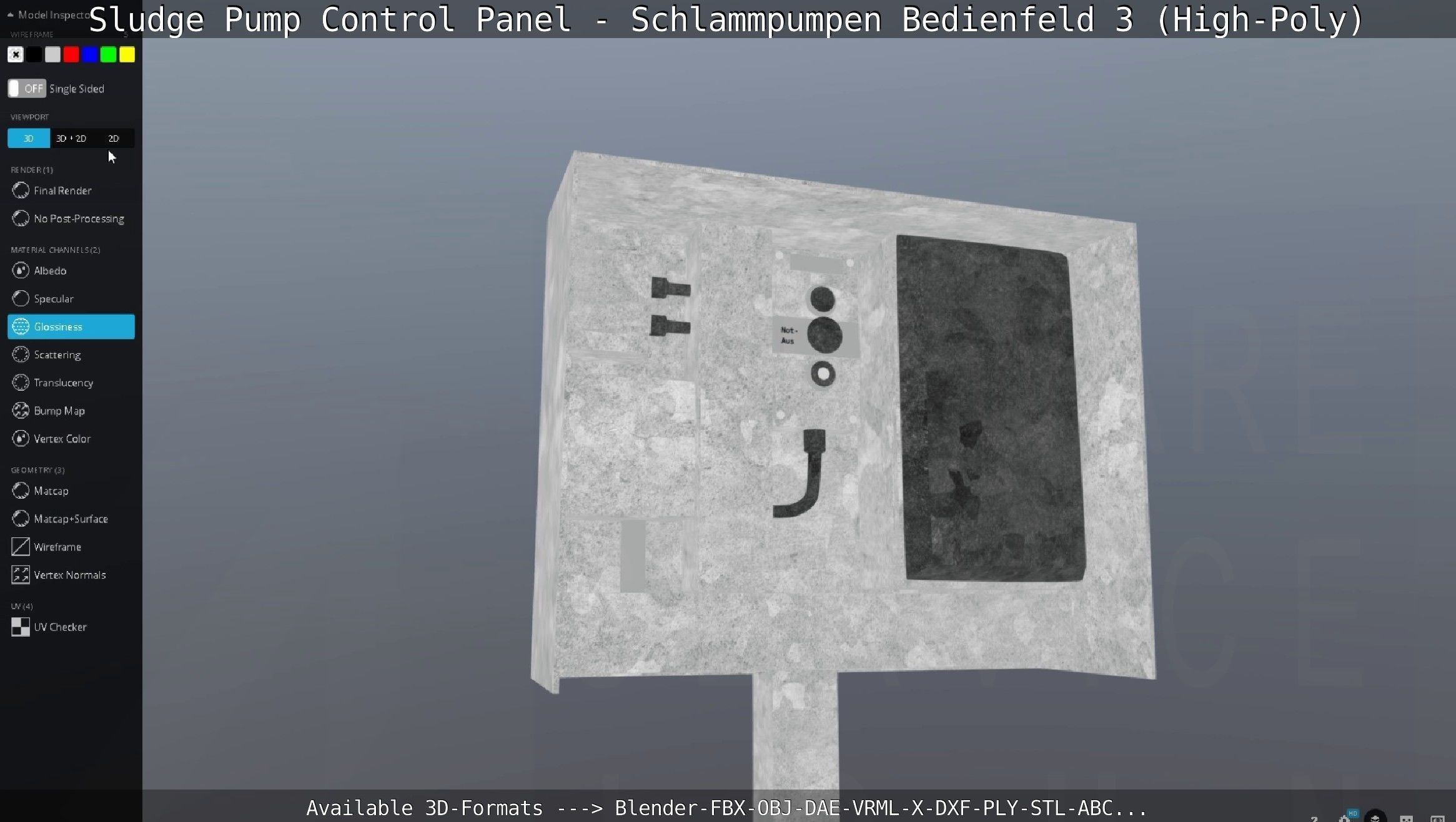 Sludge Pump Control Panel - Schlammpumpen Bedienfeld 3 High-Poly 3D model_83
