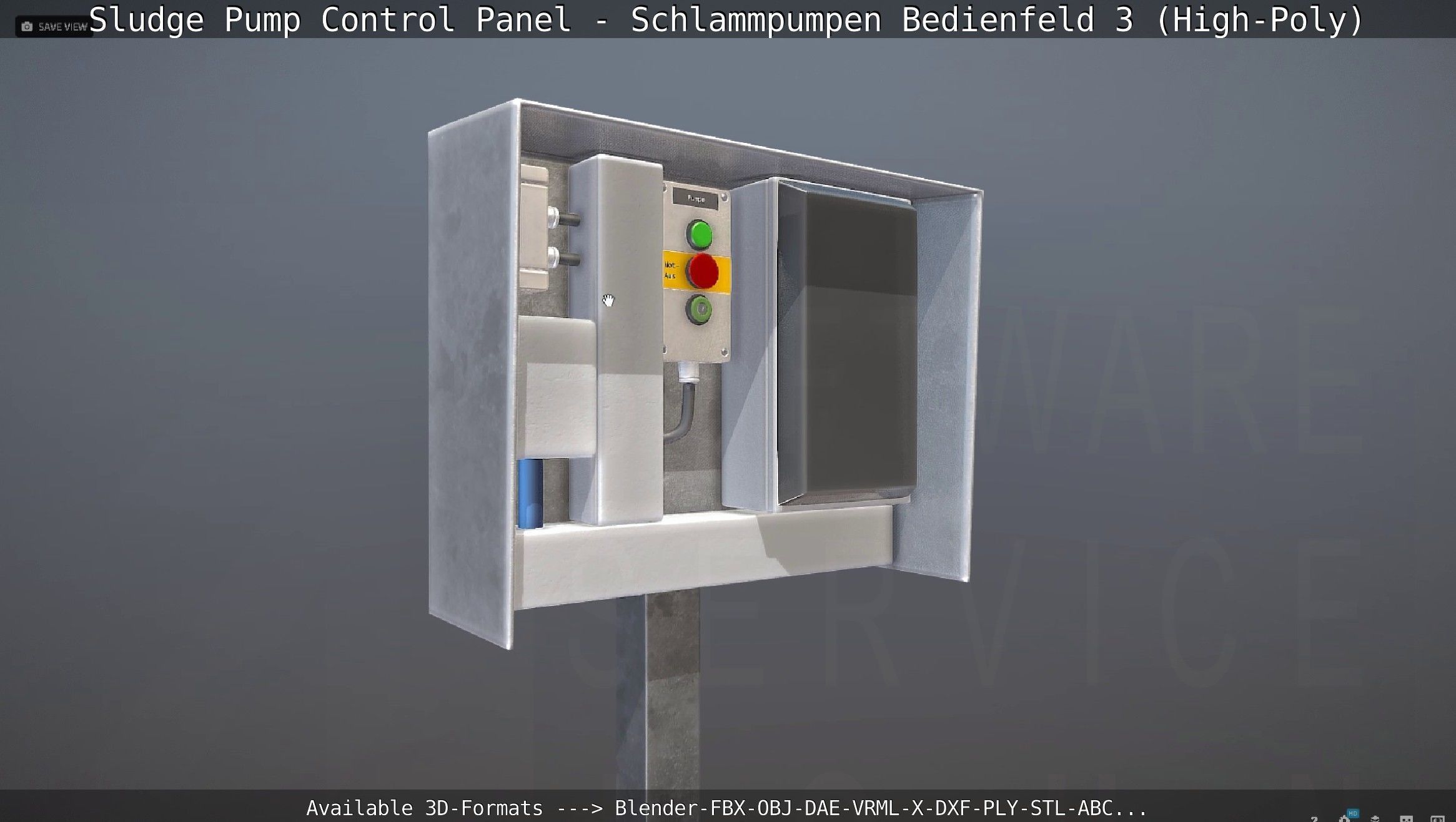 Sludge Pump Control Panel - Schlammpumpen Bedienfeld 3 High-Poly 3D model_43
