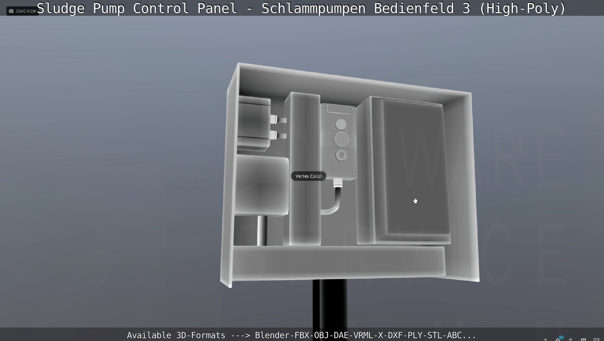 Sludge Pump Control Panel - Schlammpumpen Bedienfeld 3 High-Poly 3D model_77