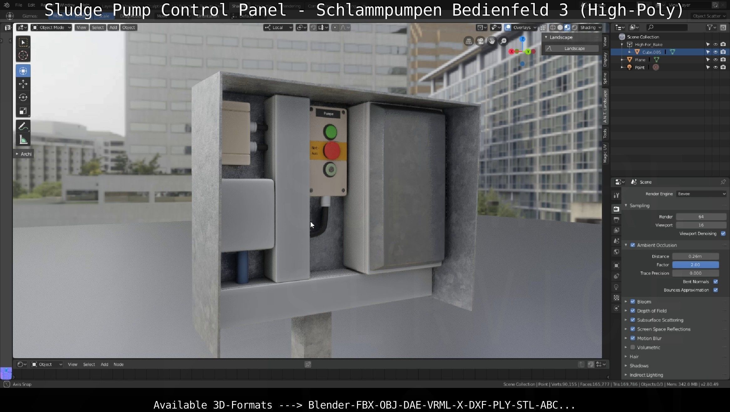 Sludge Pump Control Panel - Schlammpumpen Bedienfeld 3 High-Poly 3D model_12