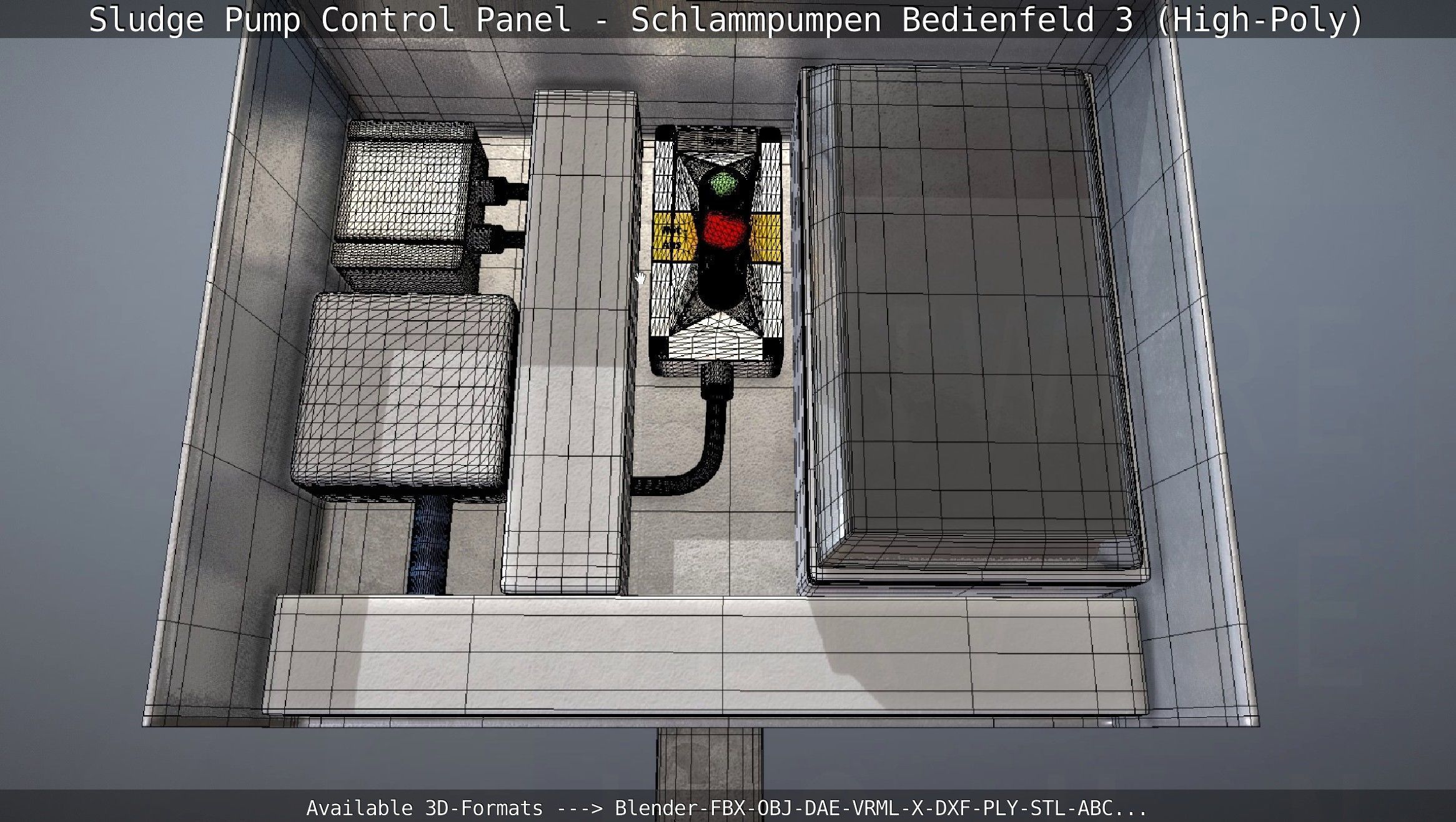 Sludge Pump Control Panel - Schlammpumpen Bedienfeld 3 High-Poly 3D model_46