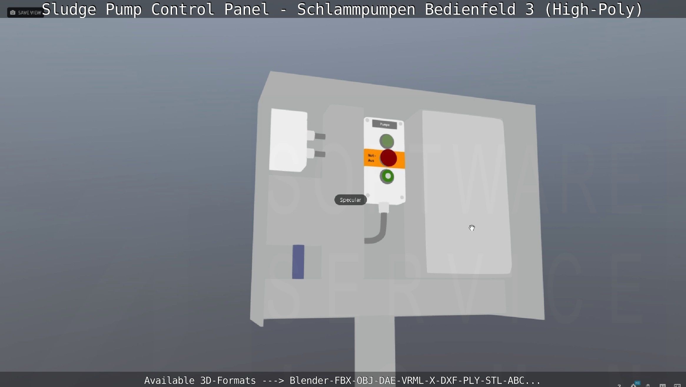 Sludge Pump Control Panel - Schlammpumpen Bedienfeld 3 High-Poly 3D model_79