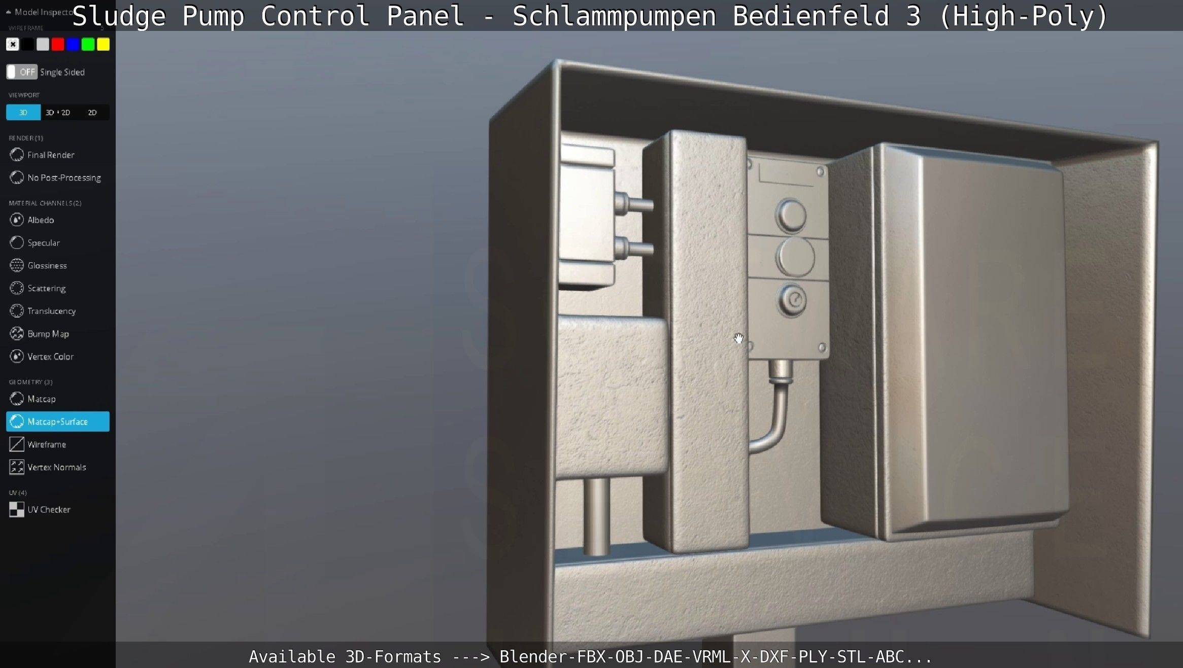 Sludge Pump Control Panel - Schlammpumpen Bedienfeld 3 High-Poly 3D model_111
