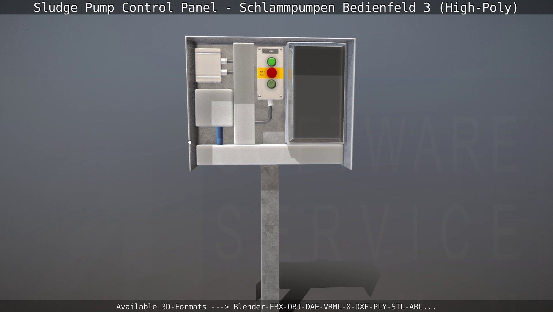 Sludge Pump Control Panel - Schlammpumpen Bedienfeld 3 High-Poly 3D model_39
