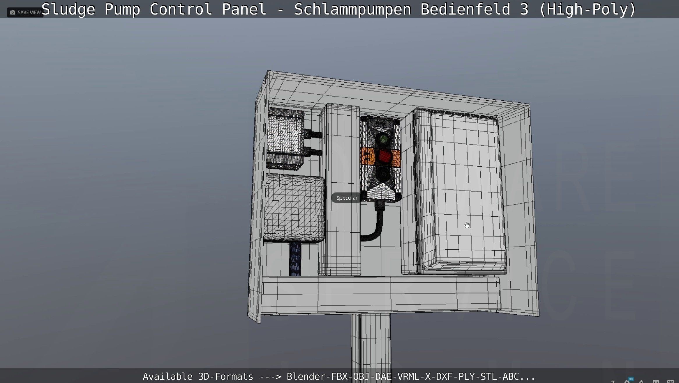 Sludge Pump Control Panel - Schlammpumpen Bedienfeld 3 High-Poly 3D model_71