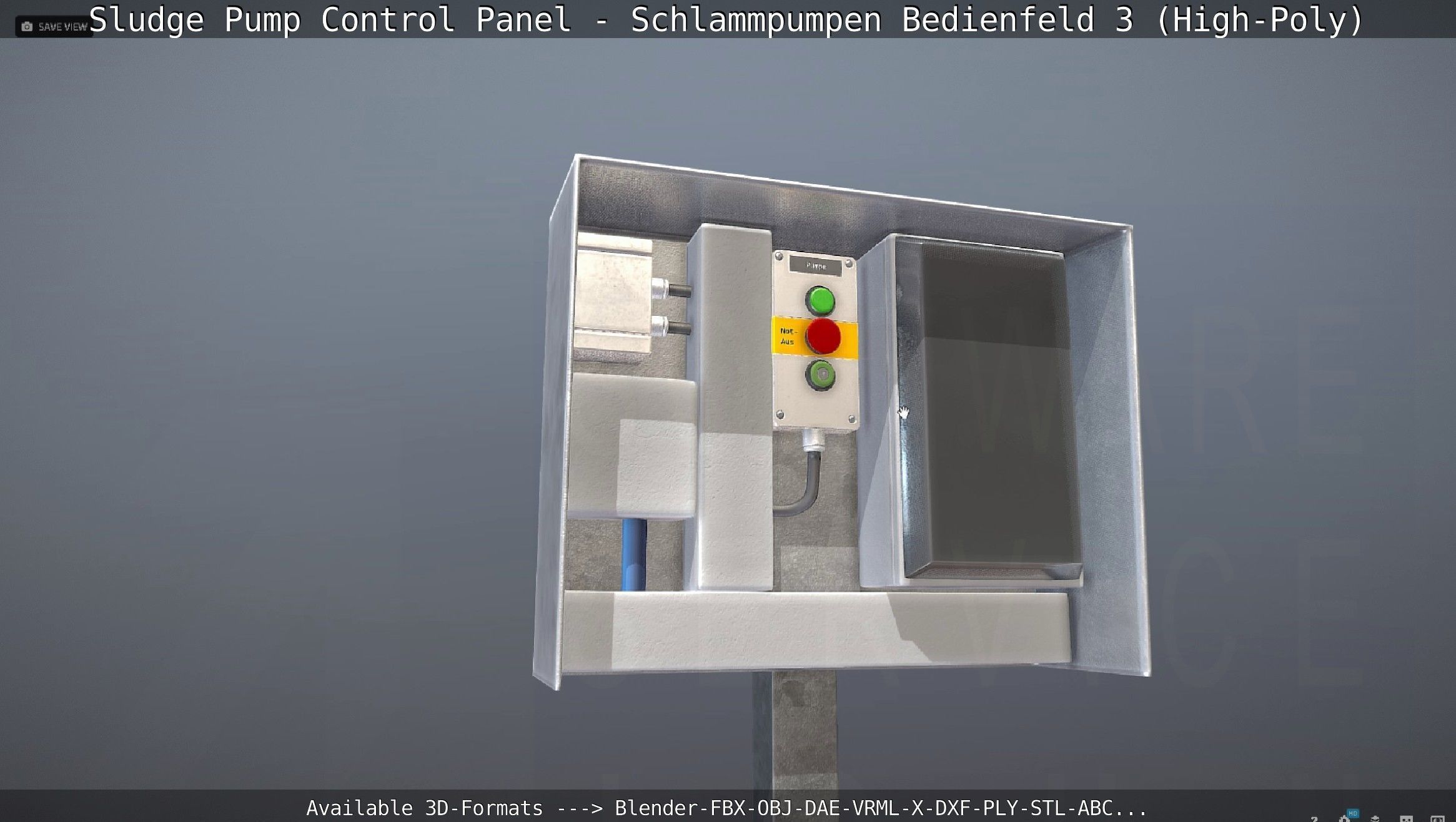 Sludge Pump Control Panel - Schlammpumpen Bedienfeld 3 High-Poly 3D model_64