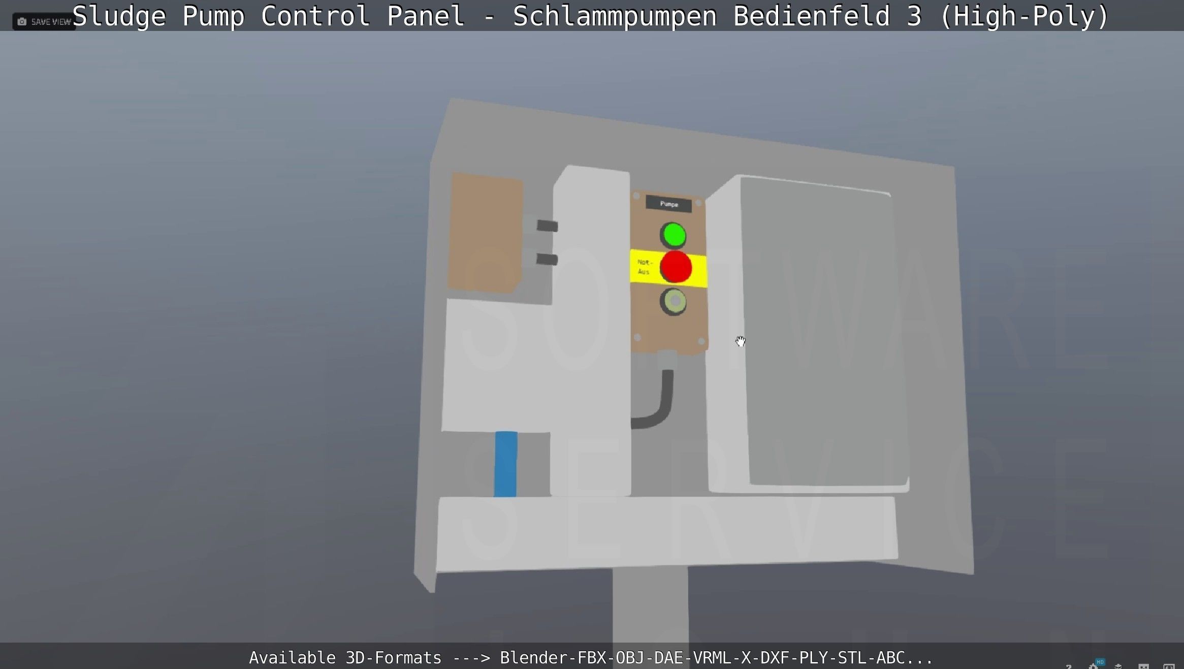 Sludge Pump Control Panel - Schlammpumpen Bedienfeld 3 High-Poly 3D model_66