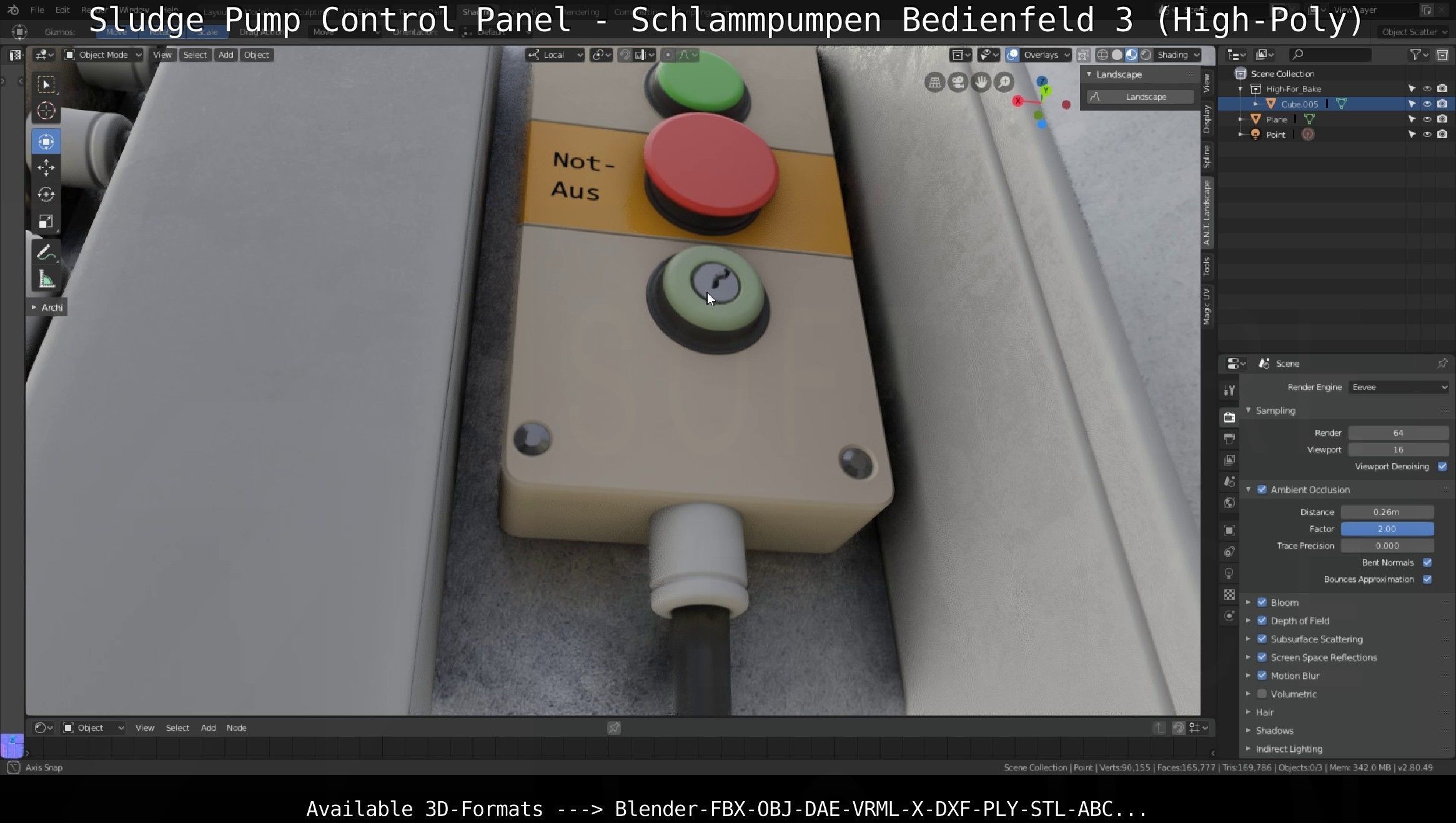 Sludge Pump Control Panel - Schlammpumpen Bedienfeld 3 High-Poly 3D model_20