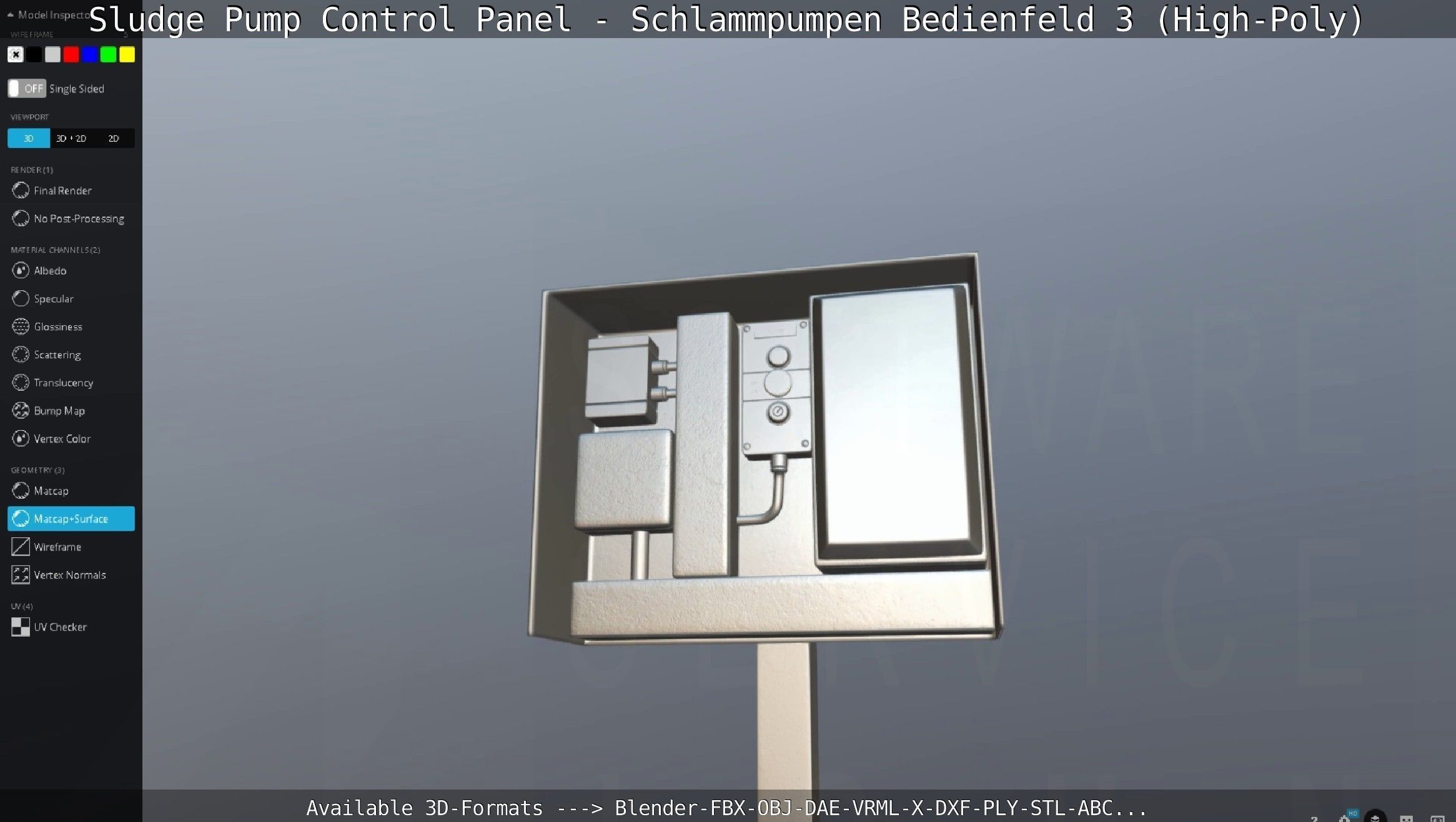 Sludge Pump Control Panel - Schlammpumpen Bedienfeld 3 High-Poly 3D model_124