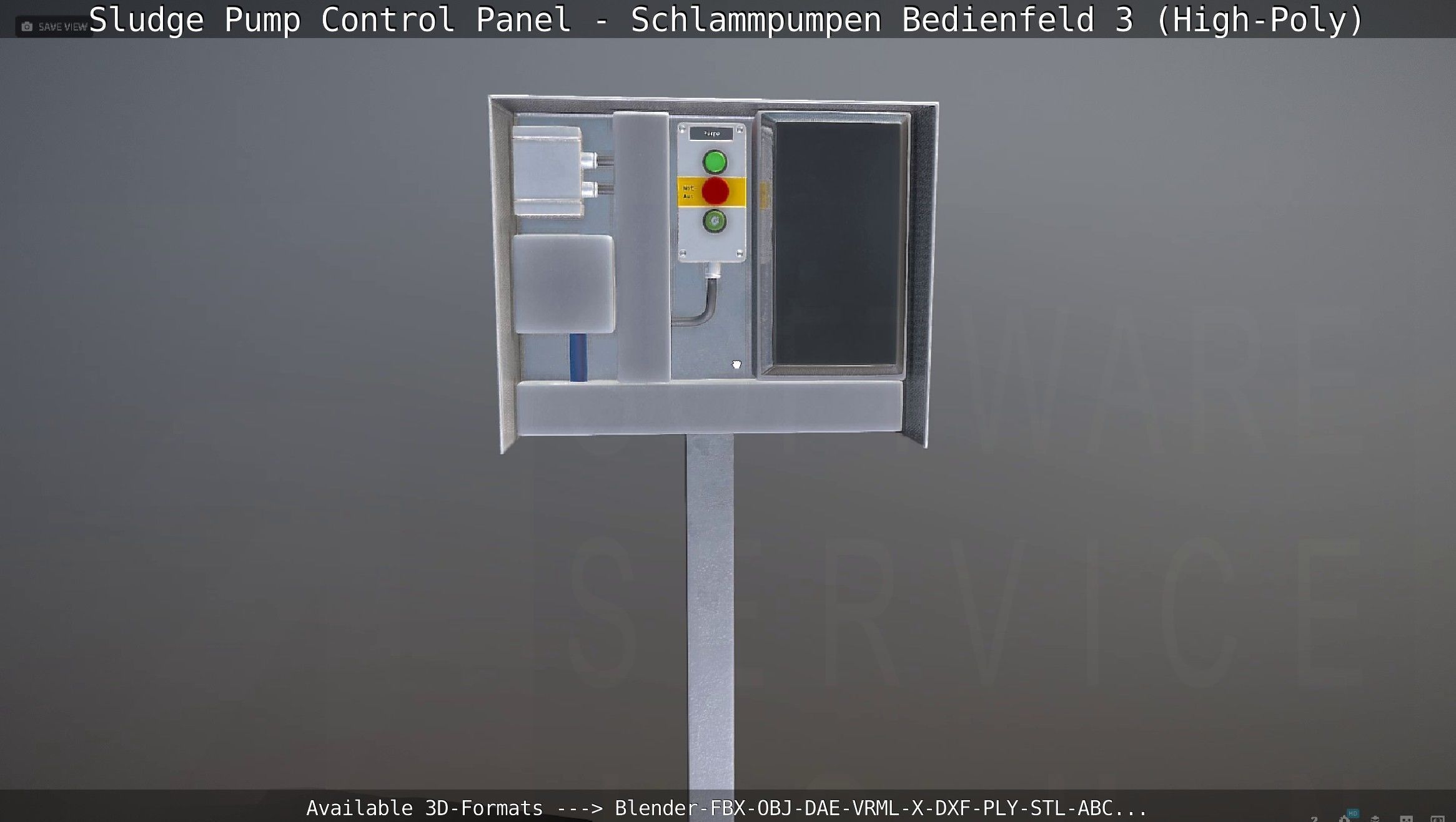 Sludge Pump Control Panel - Schlammpumpen Bedienfeld 3 High-Poly 3D model_35