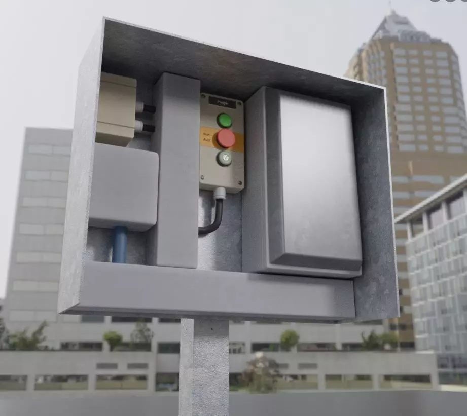 Sludge Pump Control Panel - Schlammpumpen Bedienfeld 3 High-Poly 3D model_0