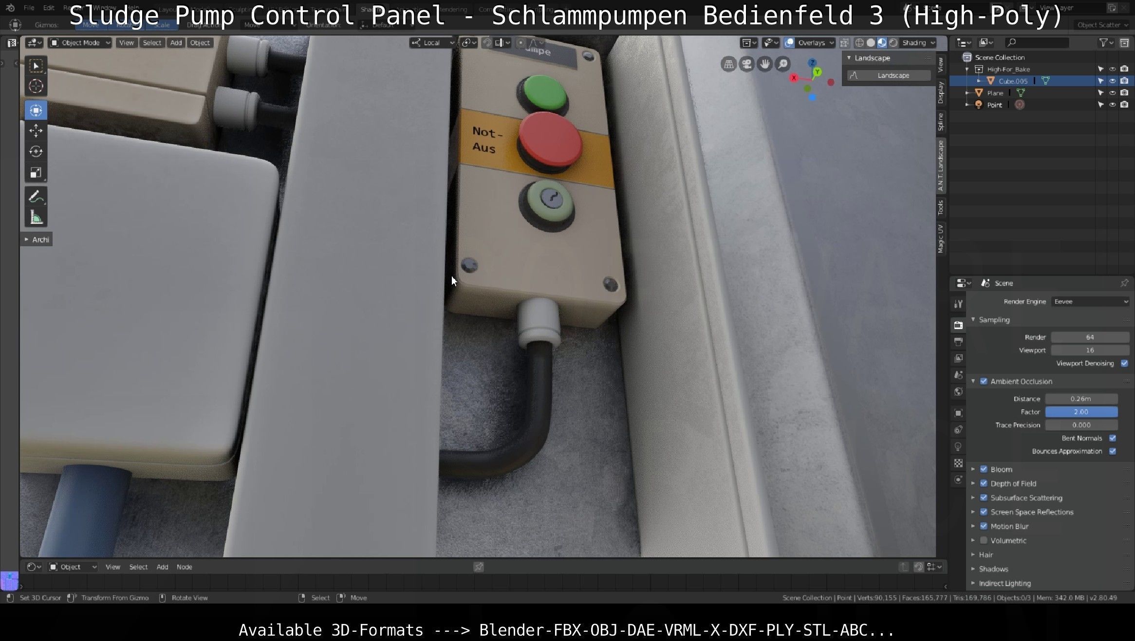 Sludge Pump Control Panel - Schlammpumpen Bedienfeld 3 High-Poly 3D model_13