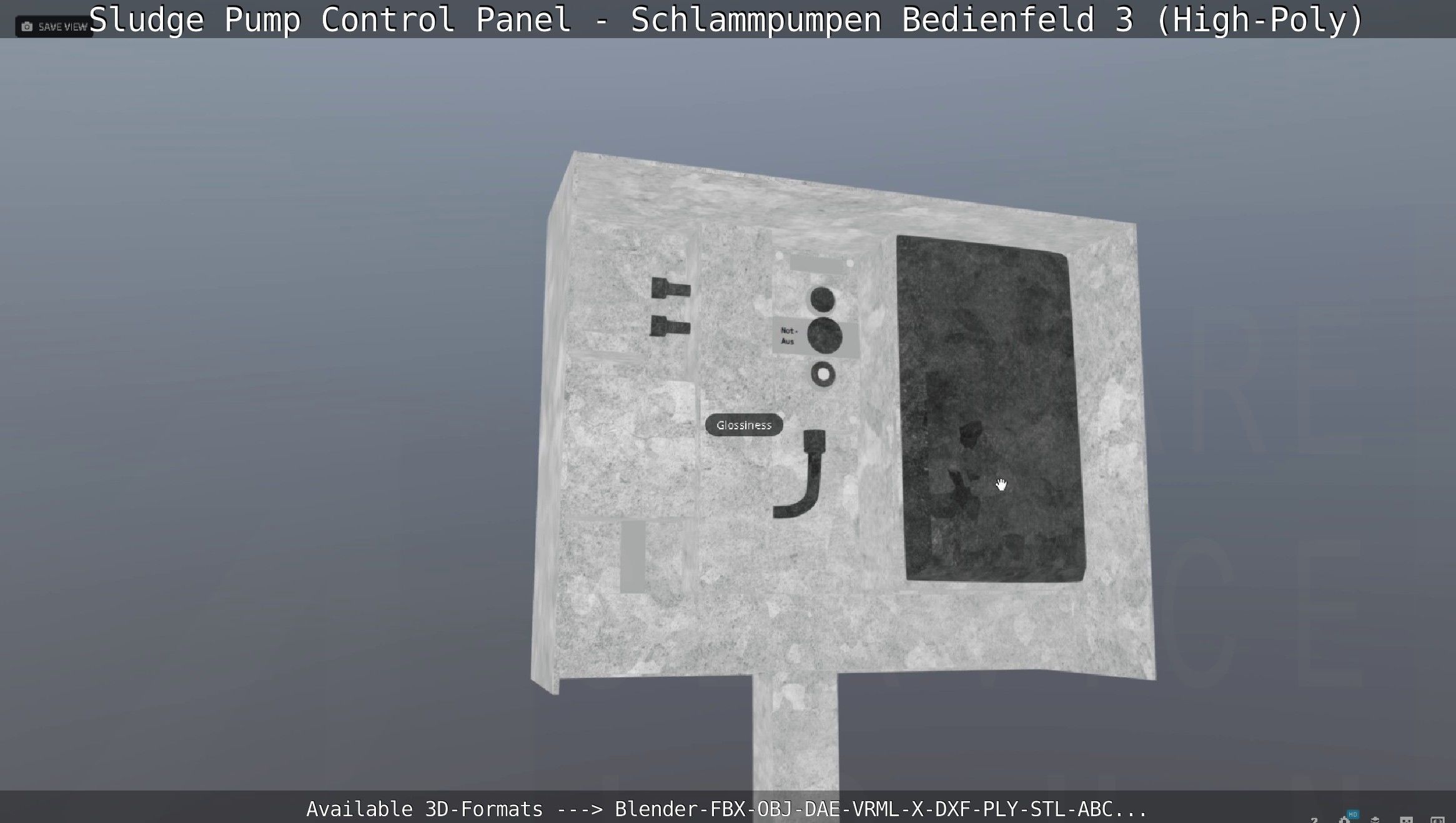 Sludge Pump Control Panel - Schlammpumpen Bedienfeld 3 High-Poly 3D model_73