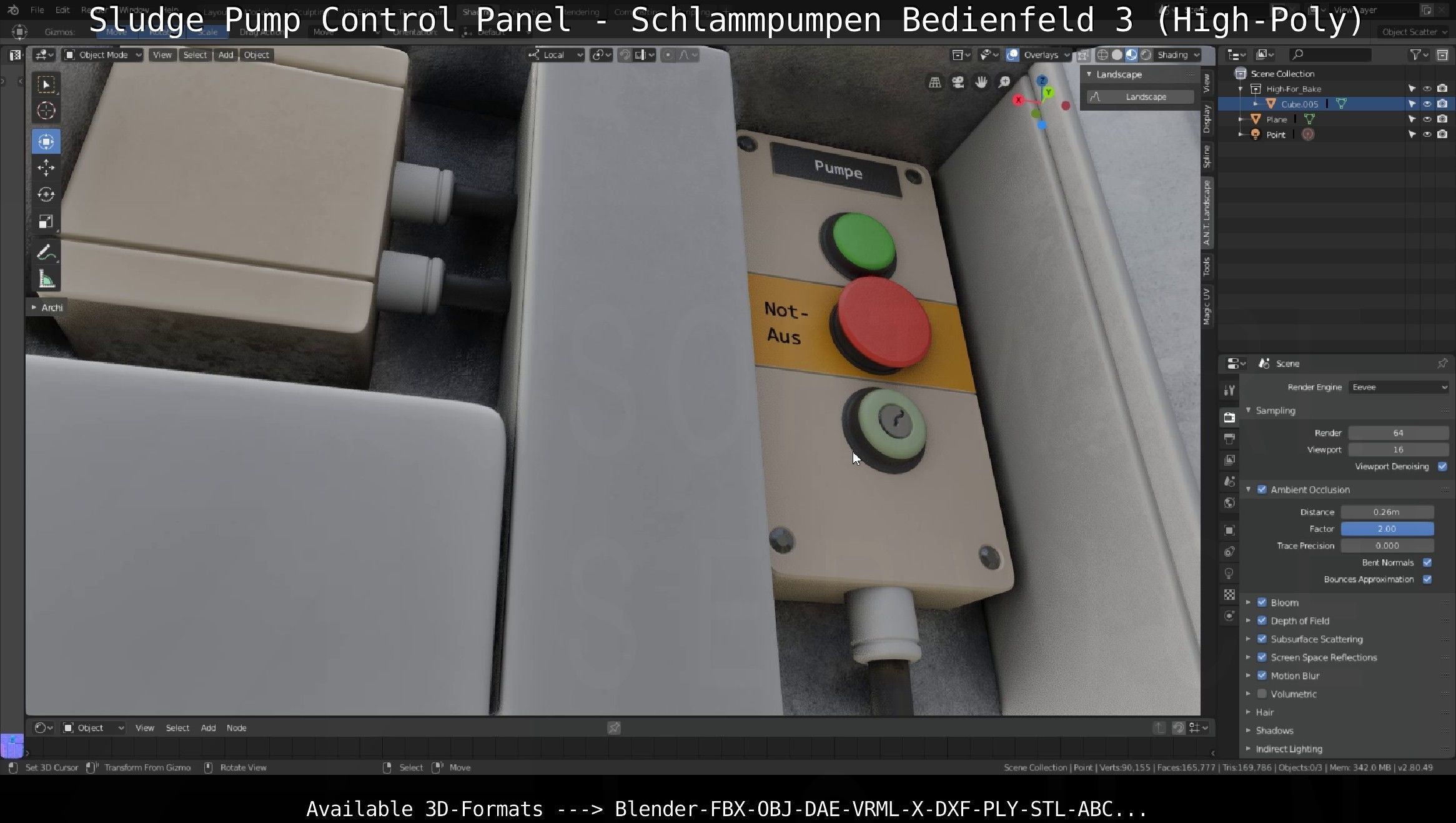 Sludge Pump Control Panel - Schlammpumpen Bedienfeld 3 High-Poly 3D model_14