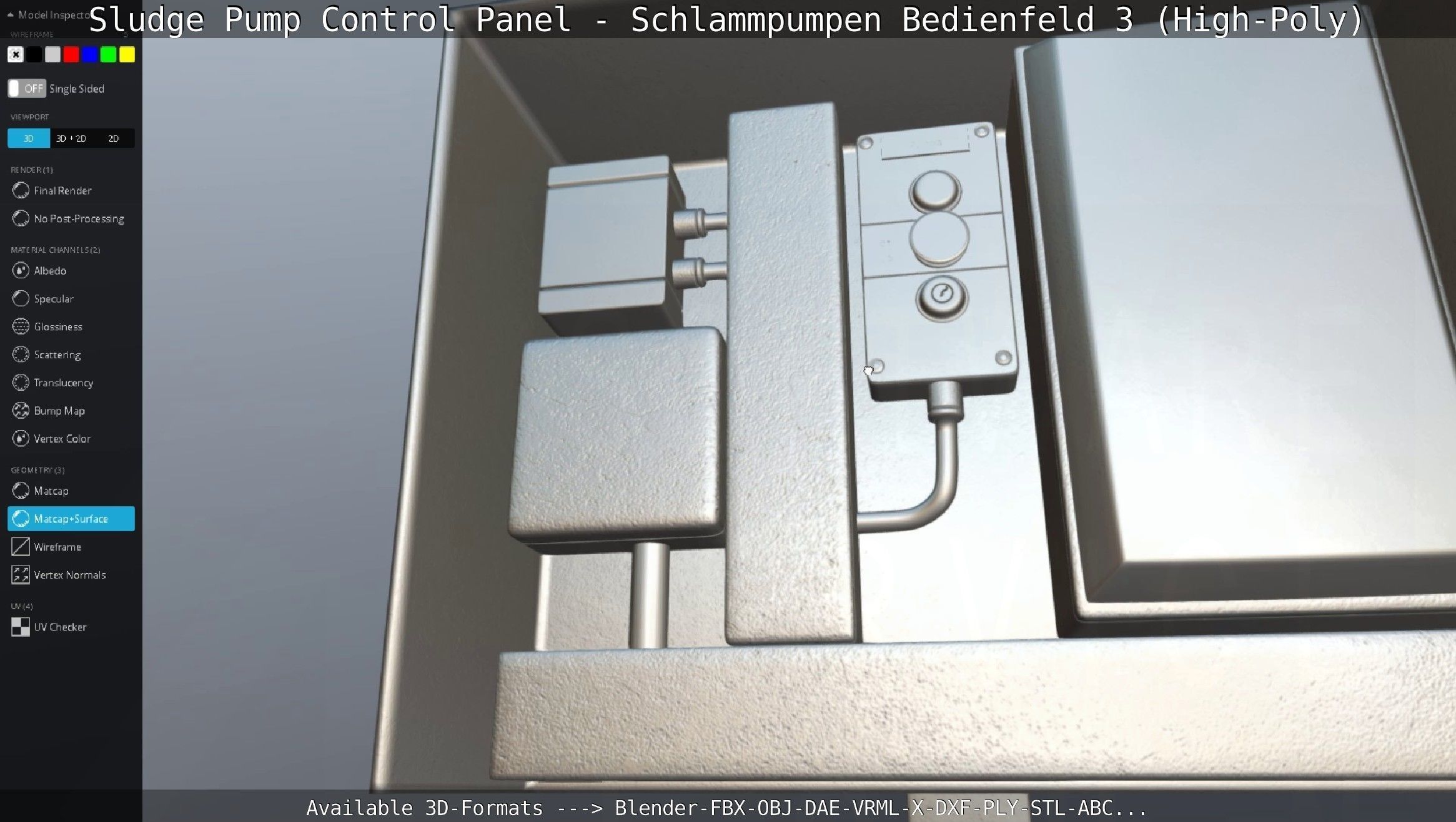 Sludge Pump Control Panel - Schlammpumpen Bedienfeld 3 High-Poly 3D model_112
