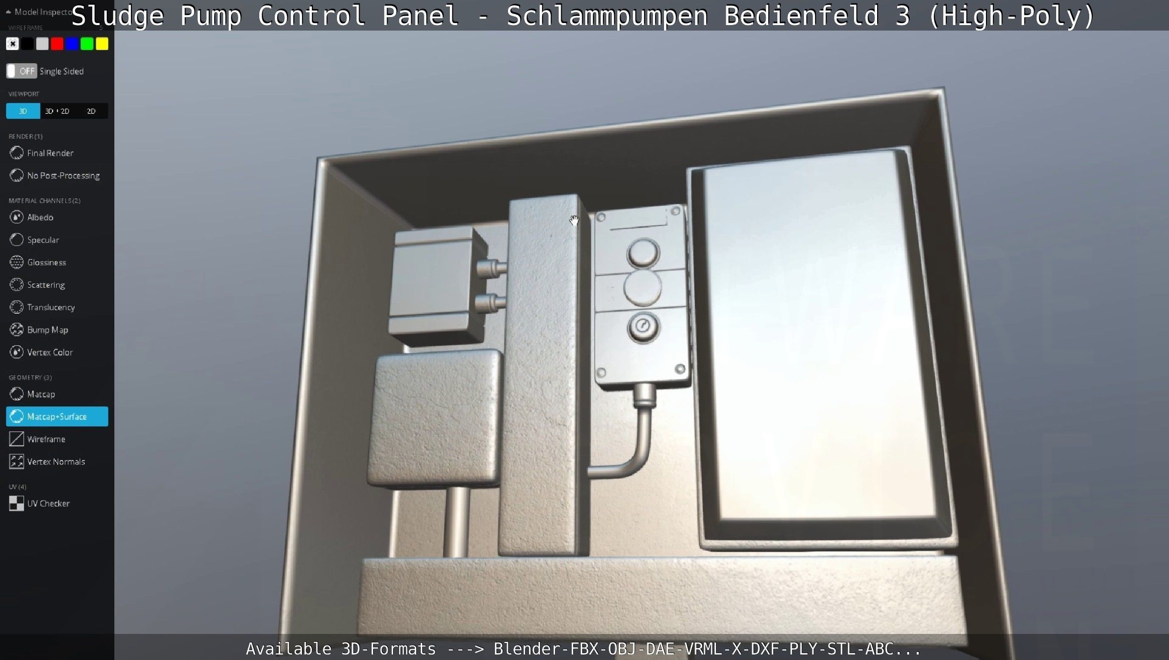 Sludge Pump Control Panel - Schlammpumpen Bedienfeld 3 High-Poly 3D model_122