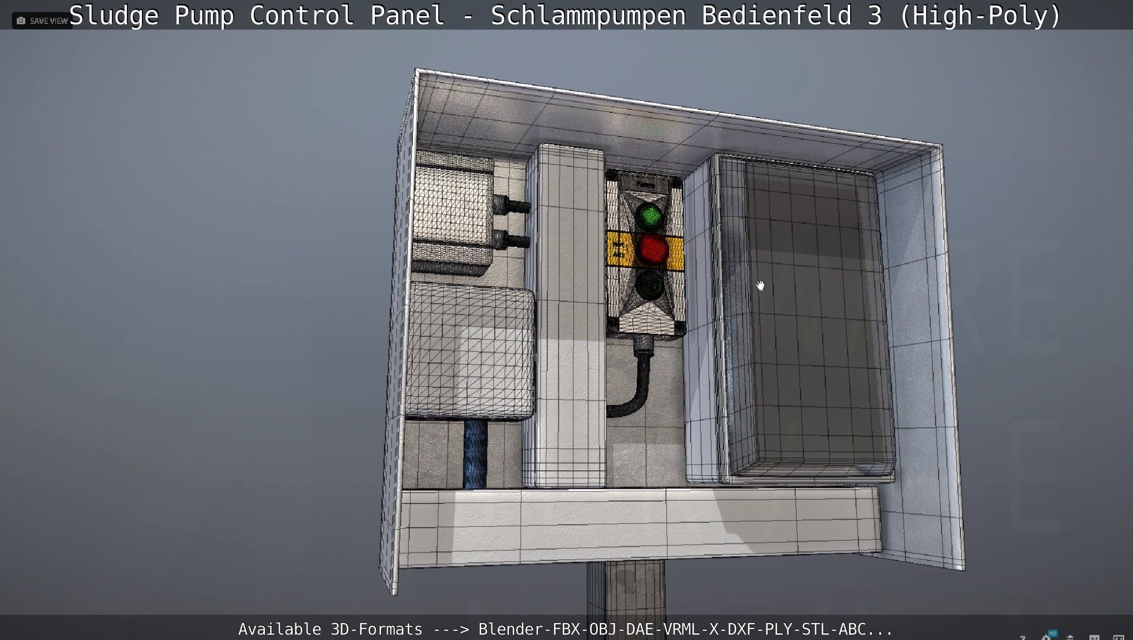 Sludge Pump Control Panel - Schlammpumpen Bedienfeld 3 High-Poly 3D model_56