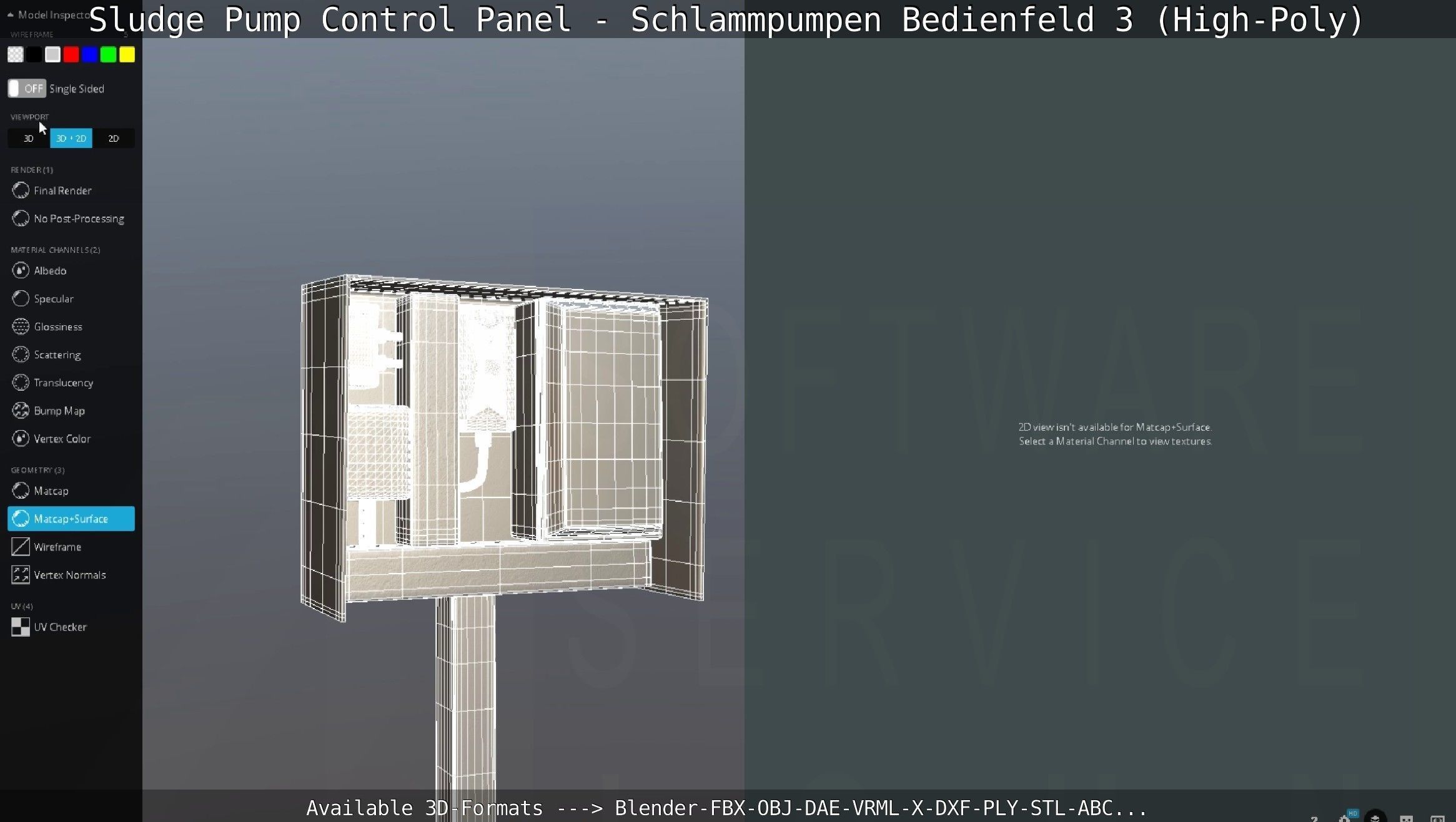 Sludge Pump Control Panel - Schlammpumpen Bedienfeld 3 High-Poly 3D model_107