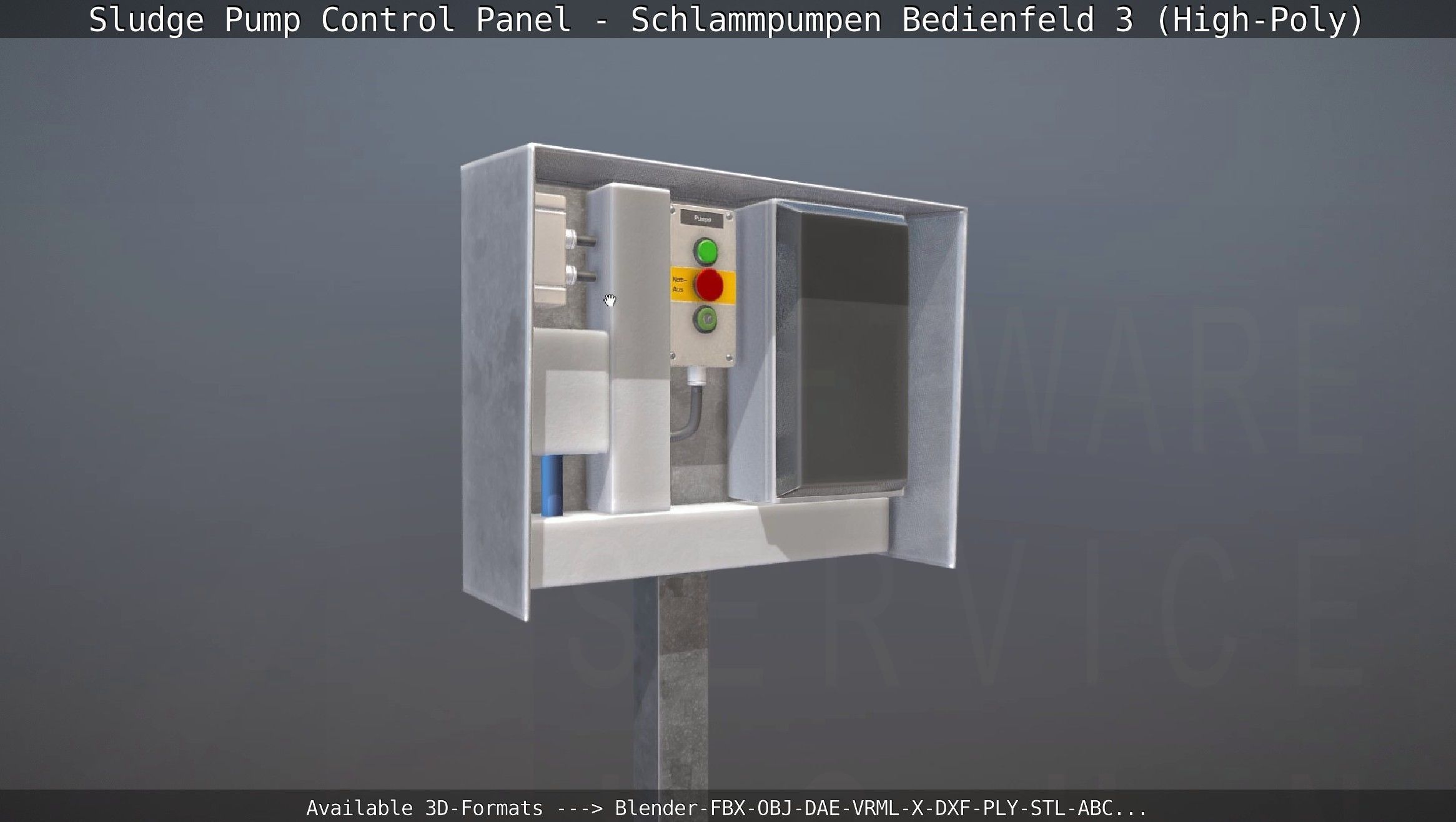 Sludge Pump Control Panel - Schlammpumpen Bedienfeld 3 High-Poly 3D model_42