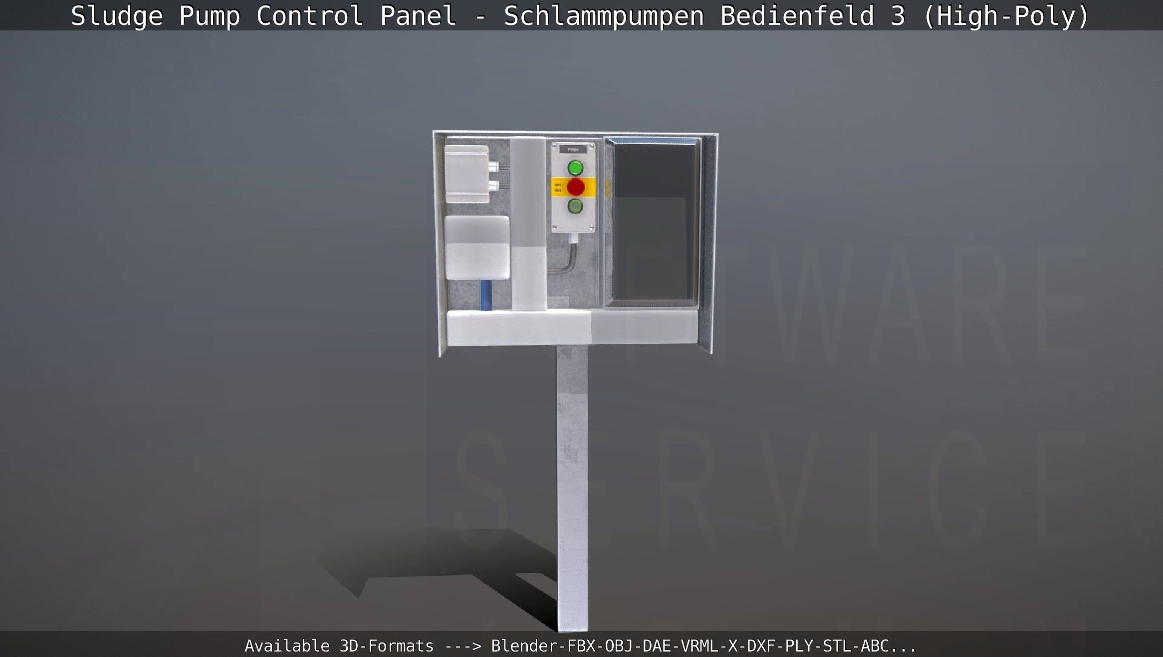 Sludge Pump Control Panel - Schlammpumpen Bedienfeld 3 High-Poly 3D model_31