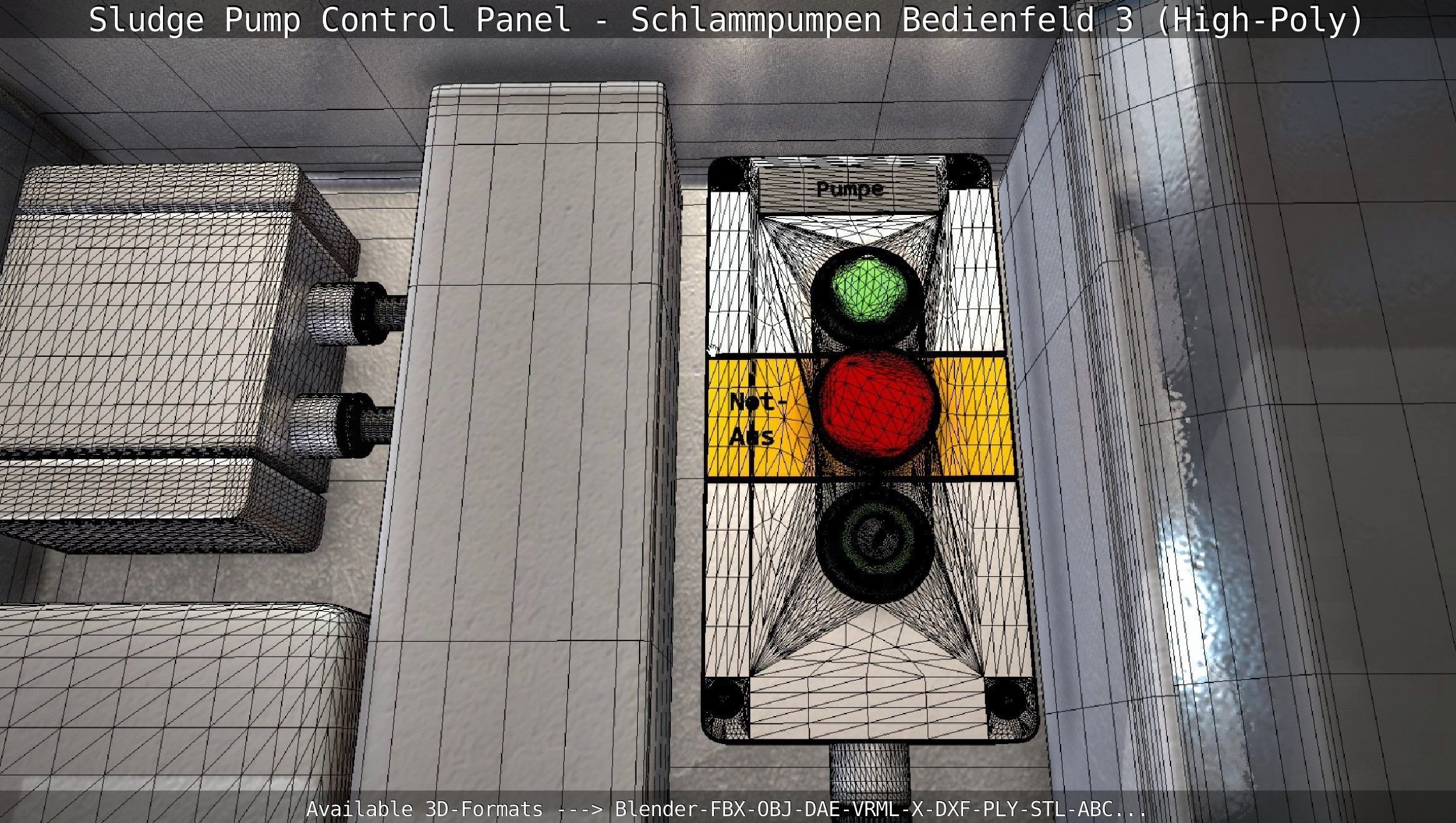 Sludge Pump Control Panel - Schlammpumpen Bedienfeld 3 High-Poly 3D model_48