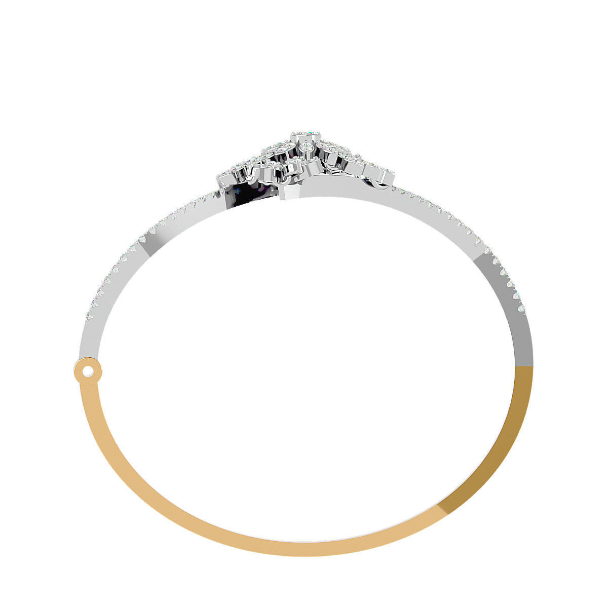 Flower and Leaf Diamond Bracelet 3dm stl render detail  3D print model_11
