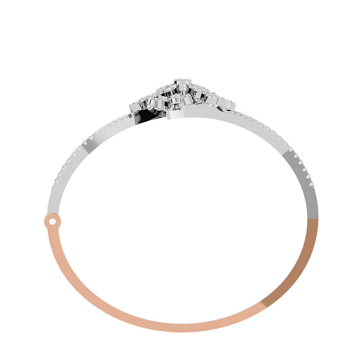 Flower and Leaf Diamond Bracelet 3dm stl render detail  3D print model_10