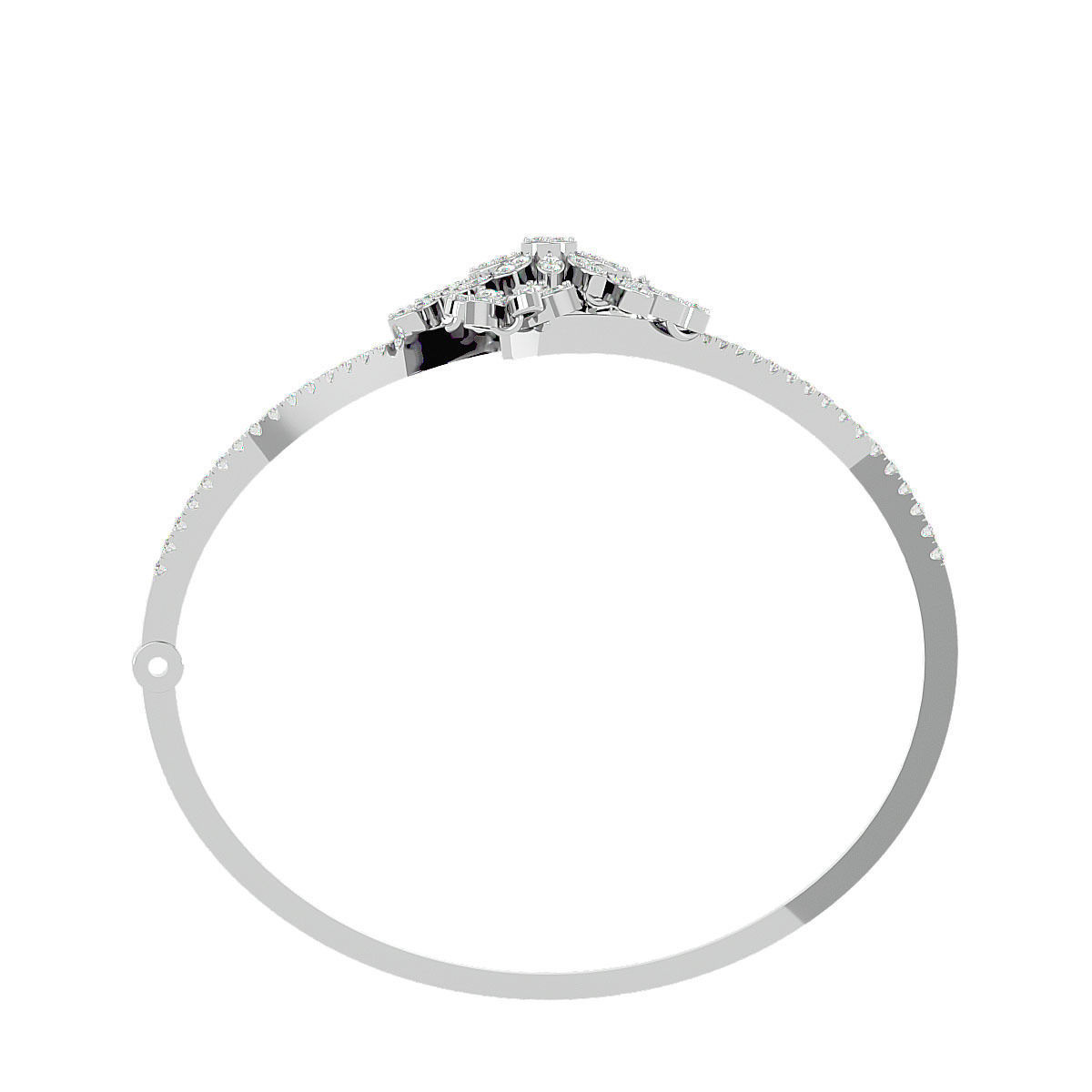 Flower and Leaf Diamond Bracelet 3dm stl render detail  3D print model_13
