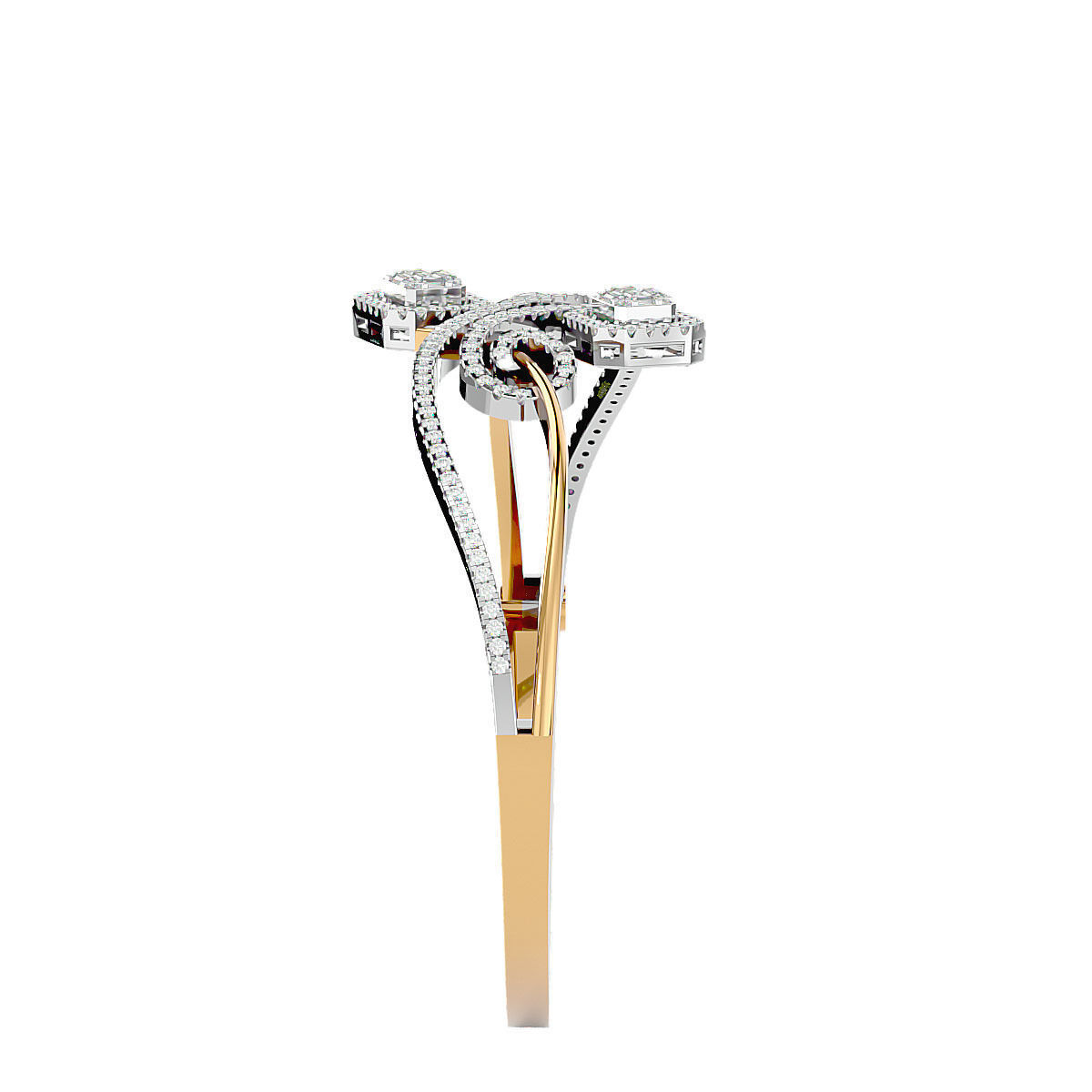 Baguette Diamond Box Bracelet 3dm stl render detail 3D print model_5