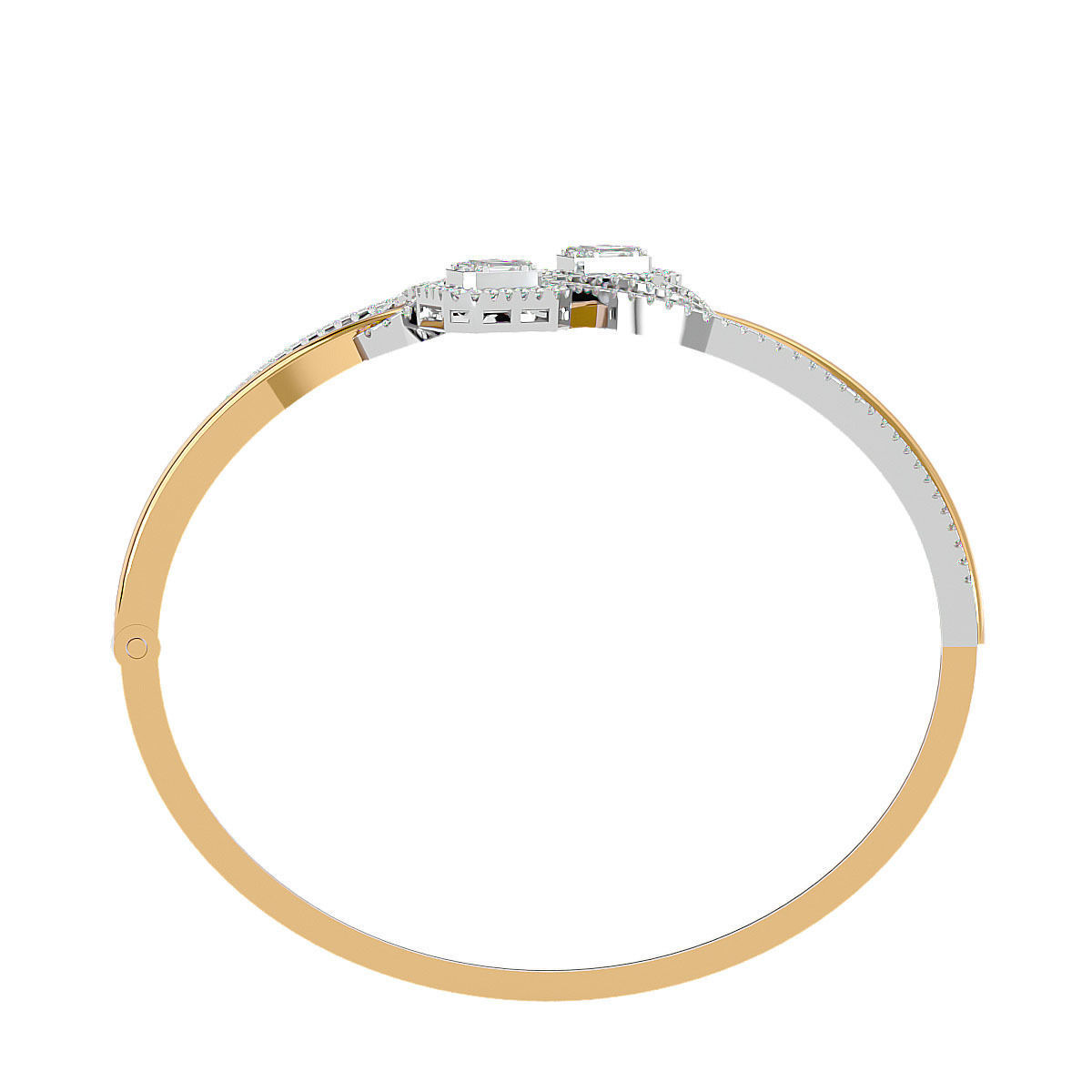 Baguette Diamond Box Bracelet 3dm stl render detail 3D print model_10