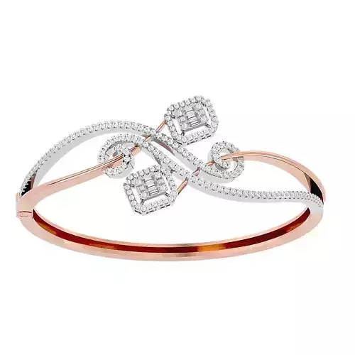 Baguette Diamond Box Bracelet 3dm stl render detail 3D print model
