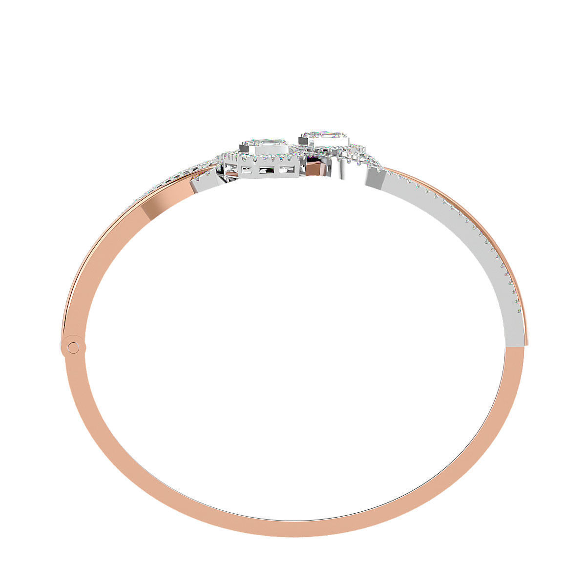 Baguette Diamond Box Bracelet 3dm stl render detail 3D print model_4