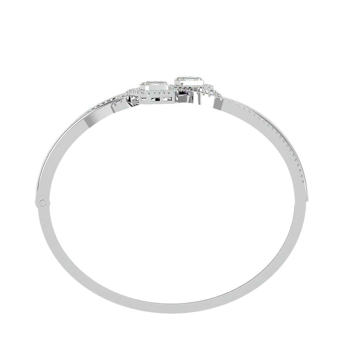 Baguette Diamond Box Bracelet 3dm stl render detail 3D print model_9