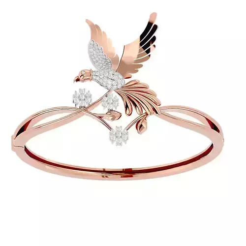 Sparrow and Flower Women bracelets 3dm stl render detail 3D print model
