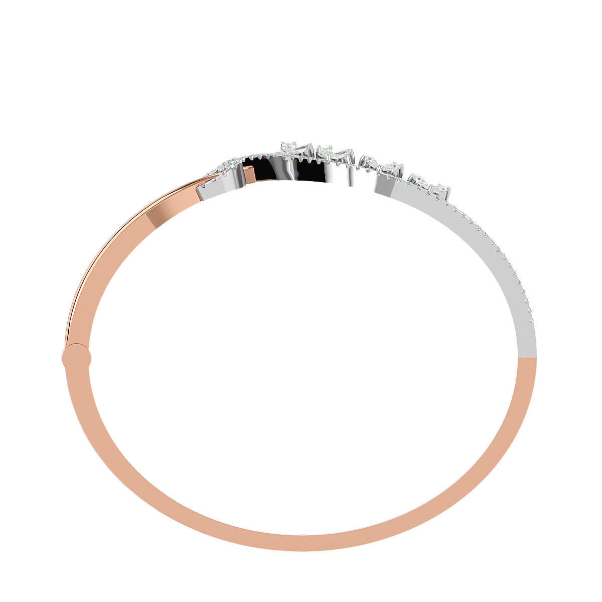 Flower Leaf Diamond Bracelet 3dm stl render detail 3D print model_8