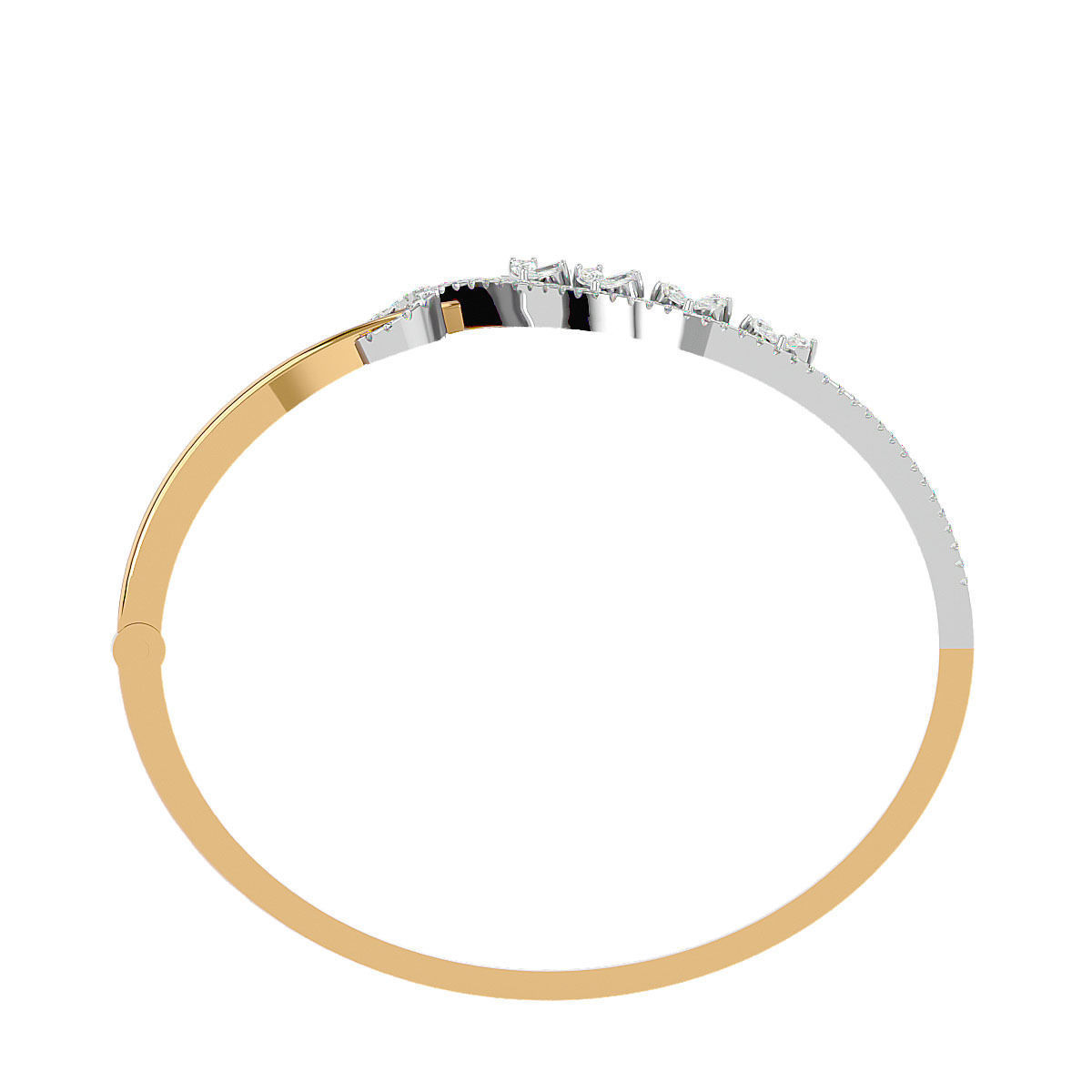 Flower Leaf Diamond Bracelet 3dm stl render detail 3D print model_5