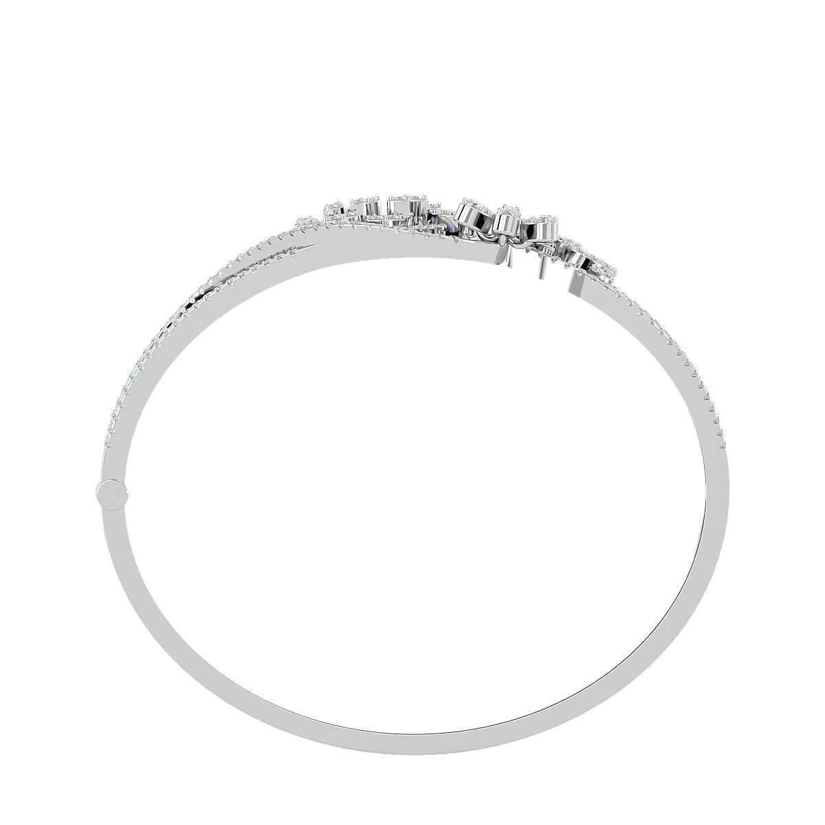 Flower and Leaf Diamond Bracelet 3dm stl render detail 3D print model_12