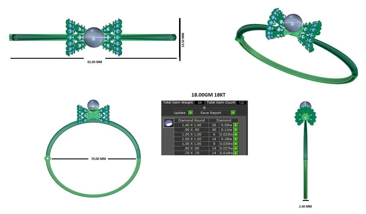Women bracelets 3dm stl render detail 3D print model 3D print model_2