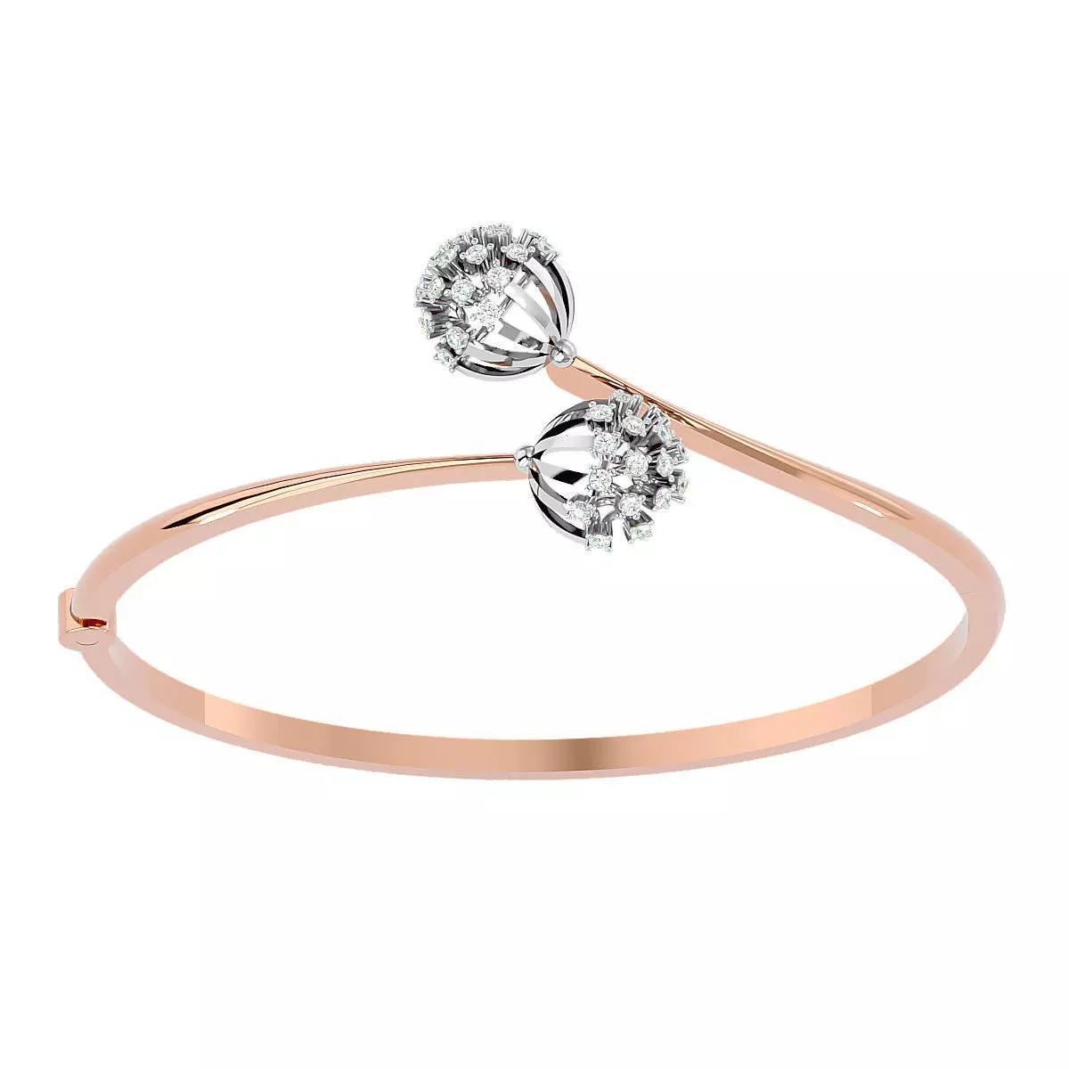 Blooming Flower Diamond Bracelet 3dm stl render detail 3D print model_0