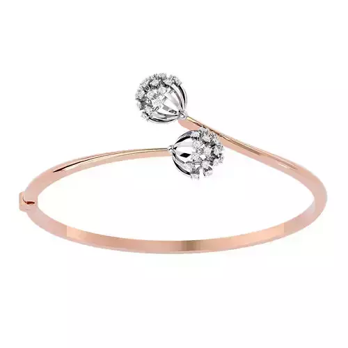 Blooming Flower Diamond Bracelet 3dm stl render detail 3D print model