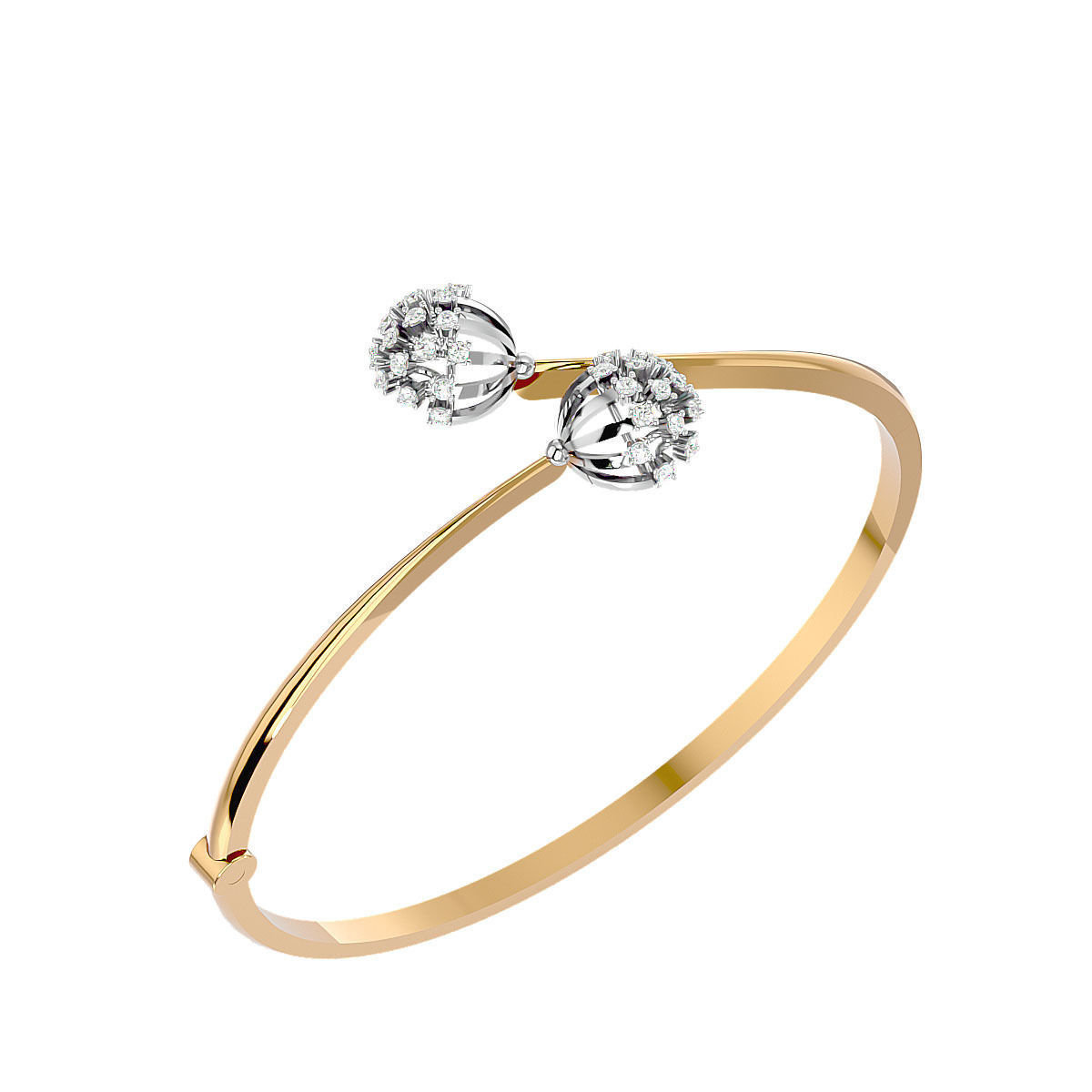 Blooming Flower Diamond Bracelet 3dm stl render detail 3D print model_7