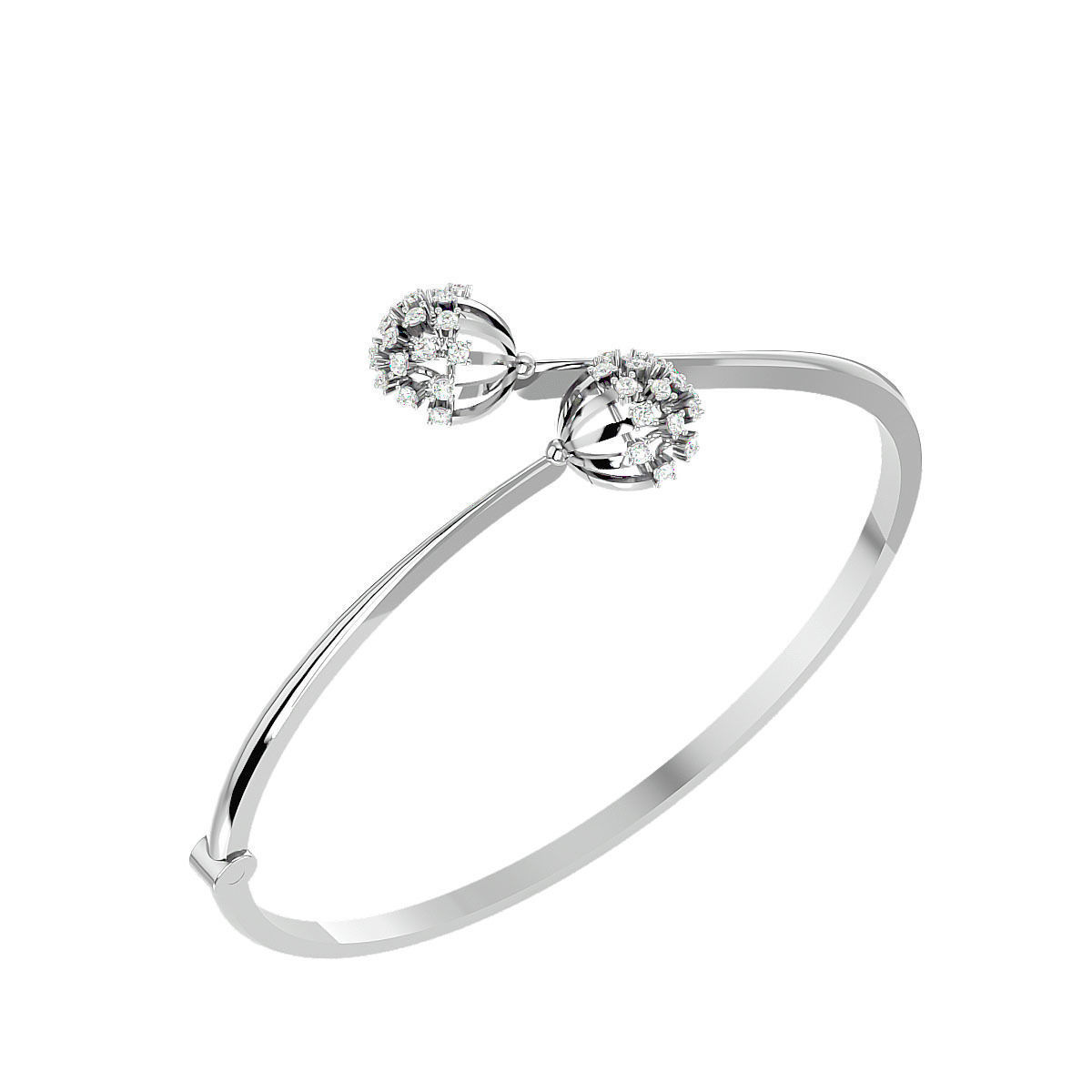 Blooming Flower Diamond Bracelet 3dm stl render detail 3D print model_5