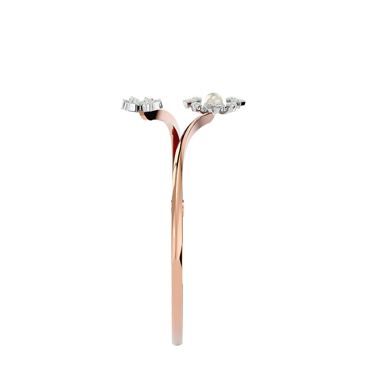 Blooming Flower Pearl Diamond Bracelet 3dm stl render detail 3D print model_6