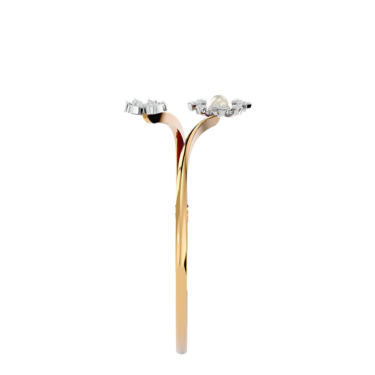 Blooming Flower Pearl Diamond Bracelet 3dm stl render detail 3D print model_4